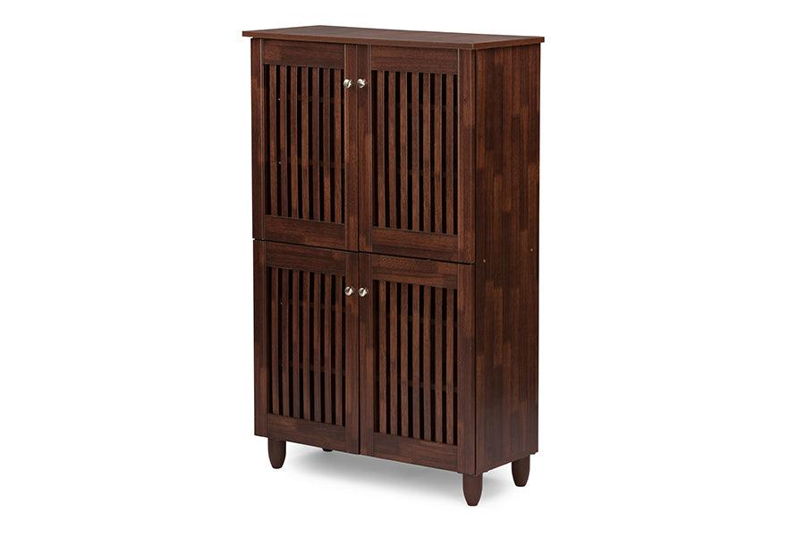 Fernanda Modern and Contemporary 4-Door Wooden Entryway Shoes Storage Tall Cabinet