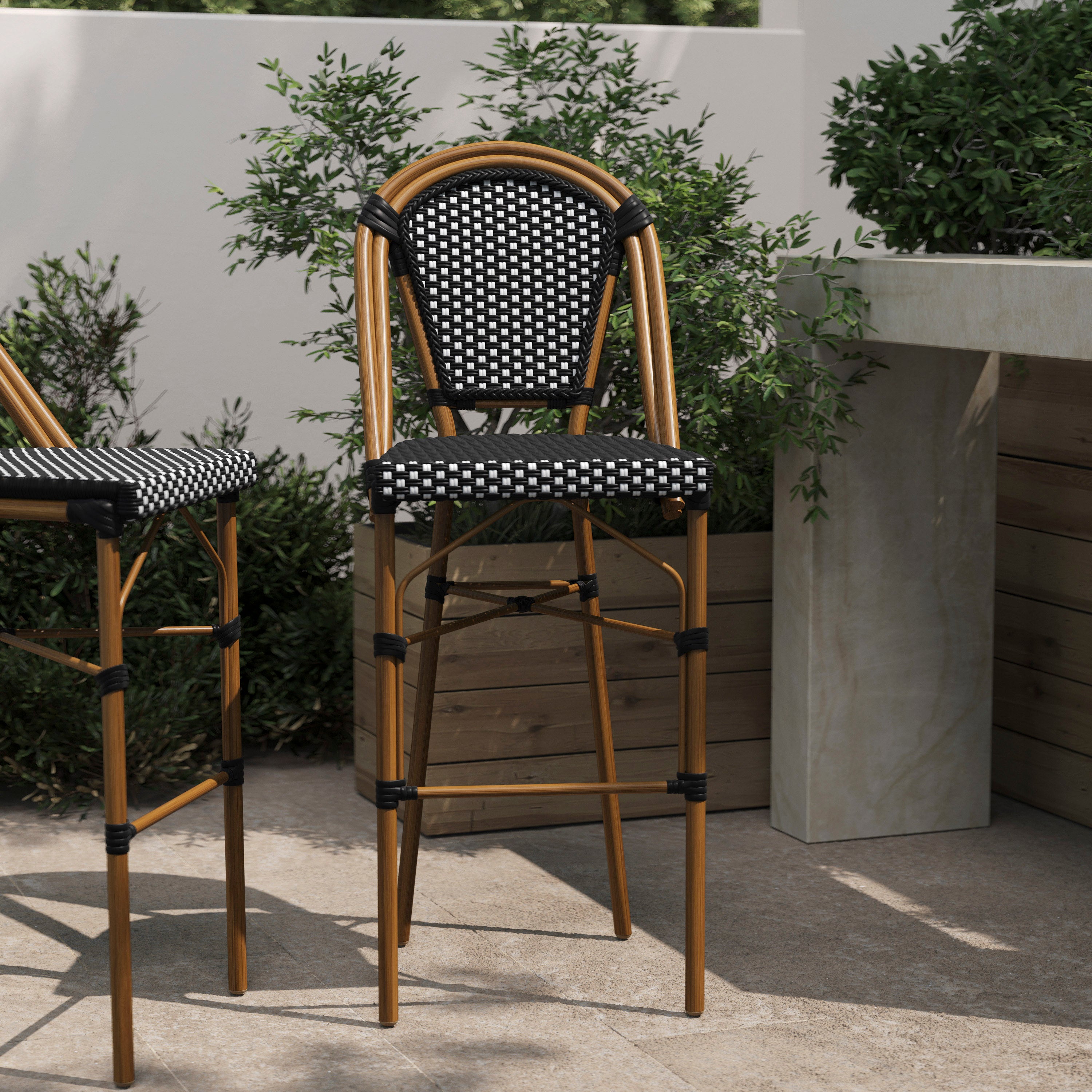 Bordeaux Stackable Indoor/Outdoor Bistro 30" High Bar Height Stool