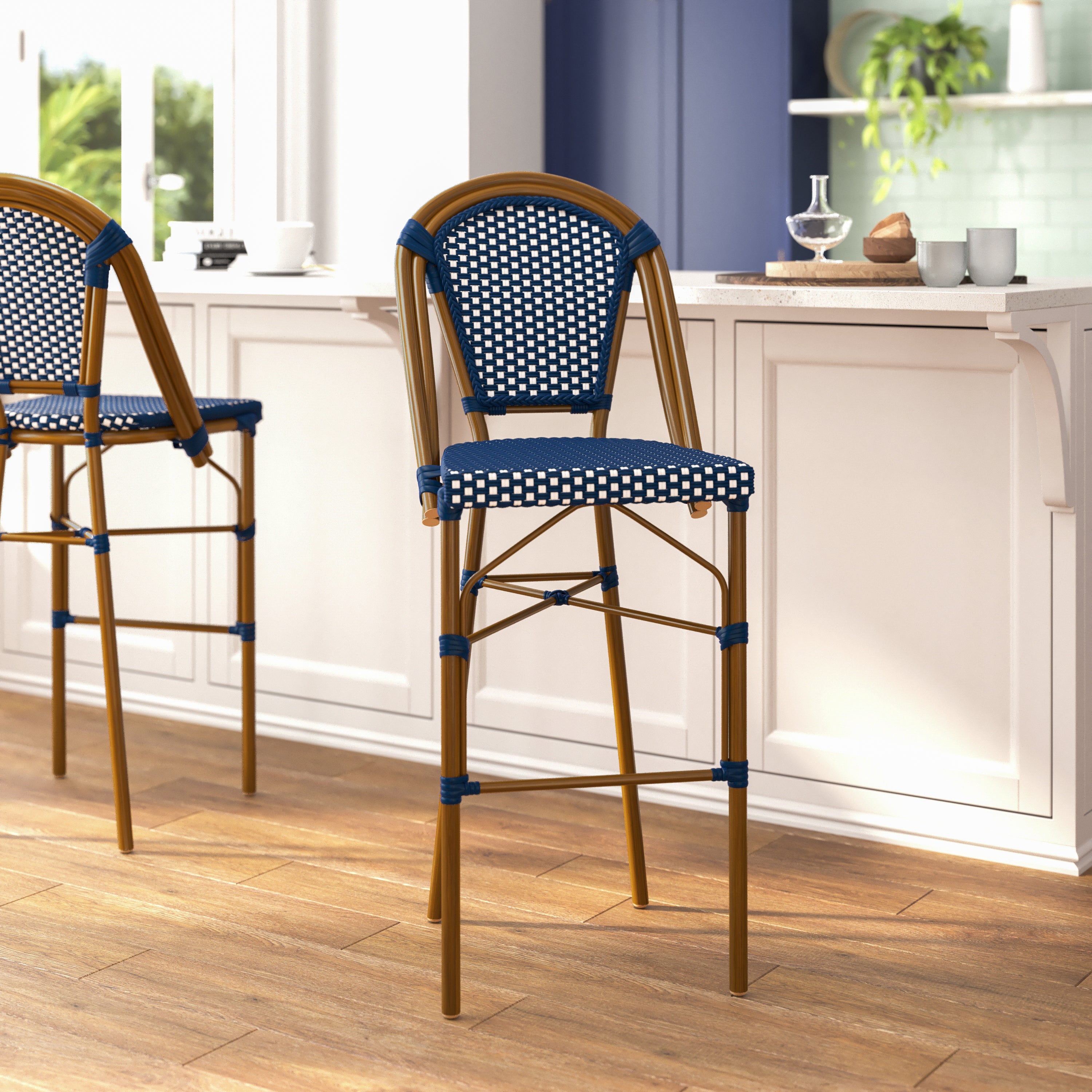 Bordeaux Stackable Indoor/Outdoor Bistro 30" High Bar Height Stool