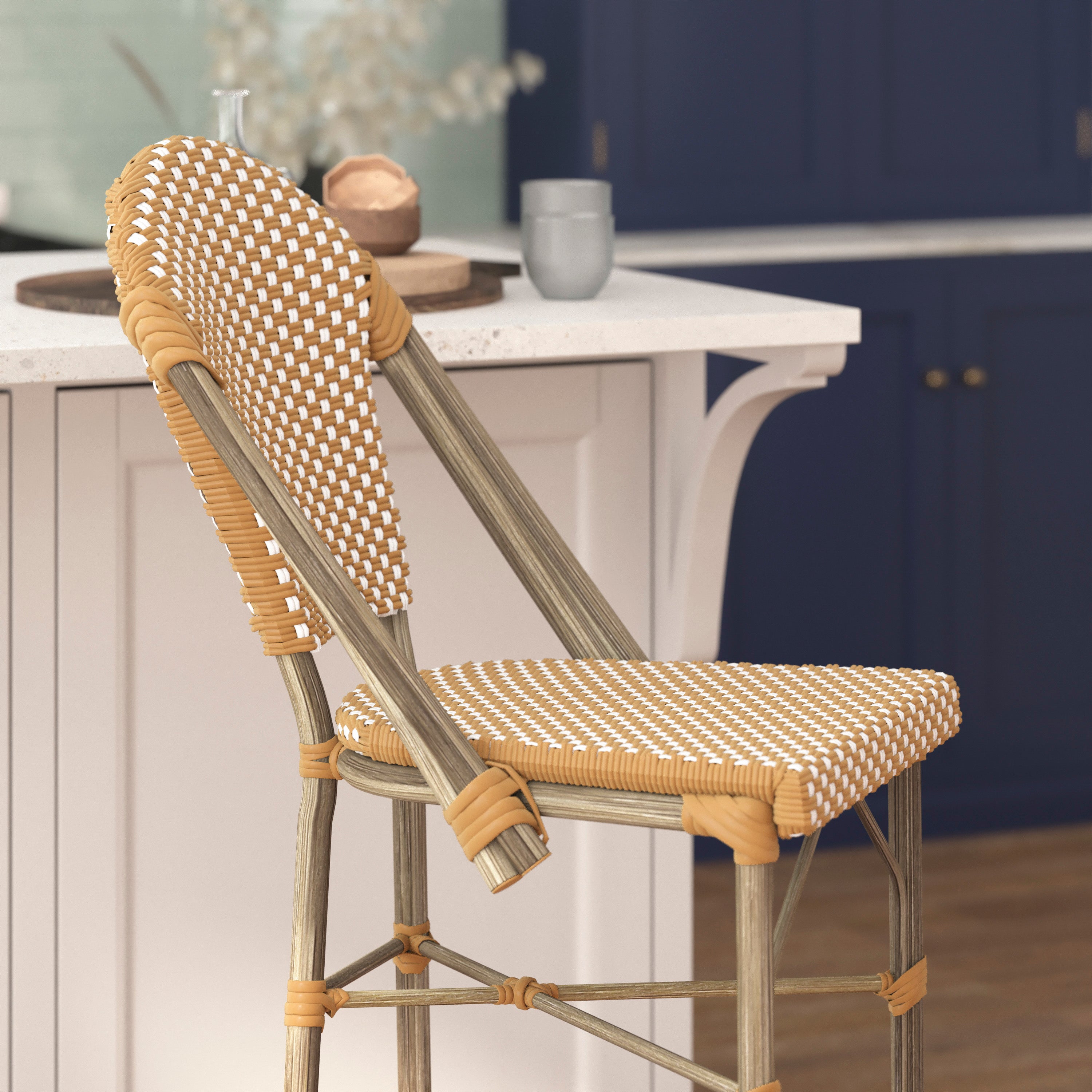 Lourdes Stackable Indoor/Outdoor Bistro 30" High Bar Height Stool