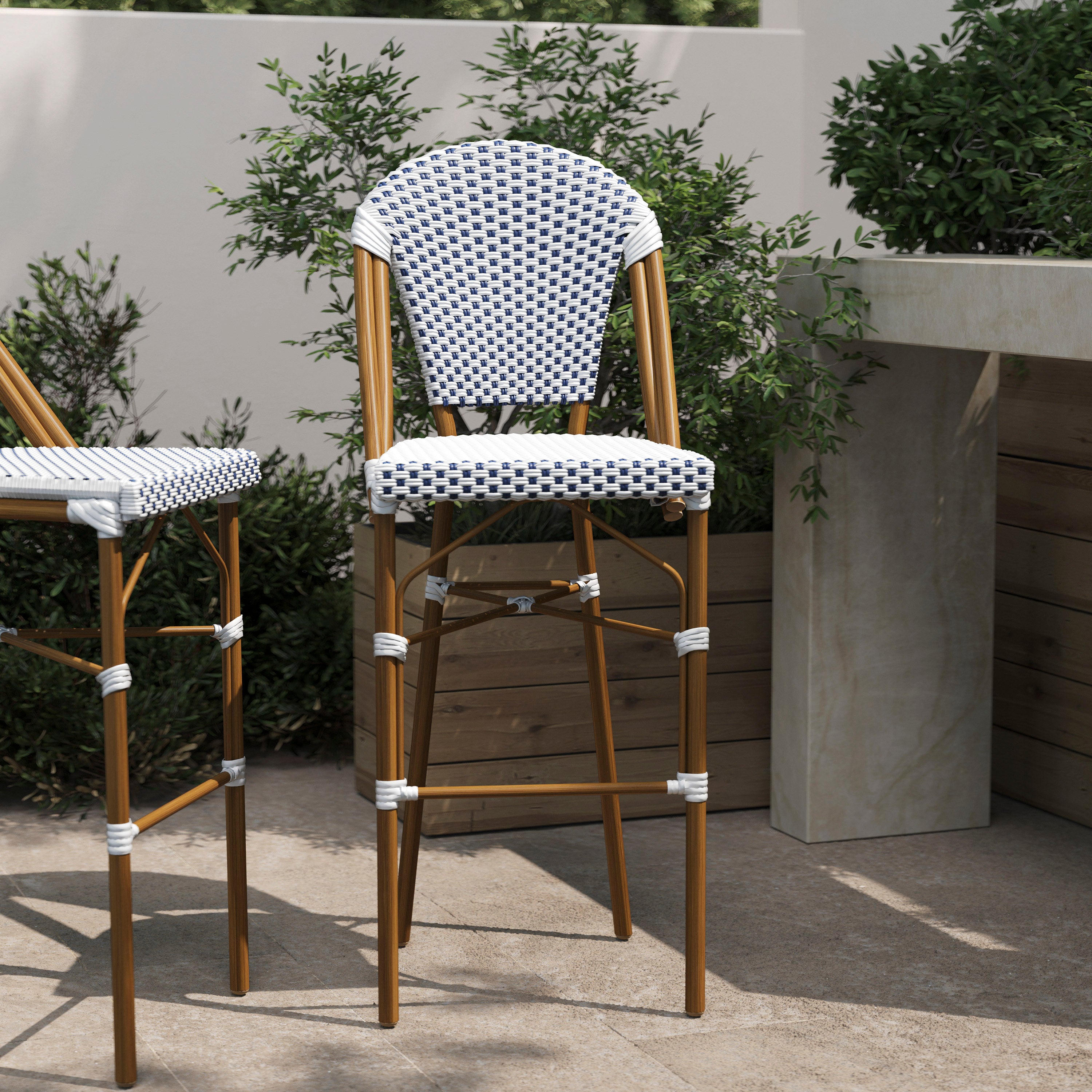 Lourdes Stackable Indoor/Outdoor Bistro 30" High Bar Height Stool