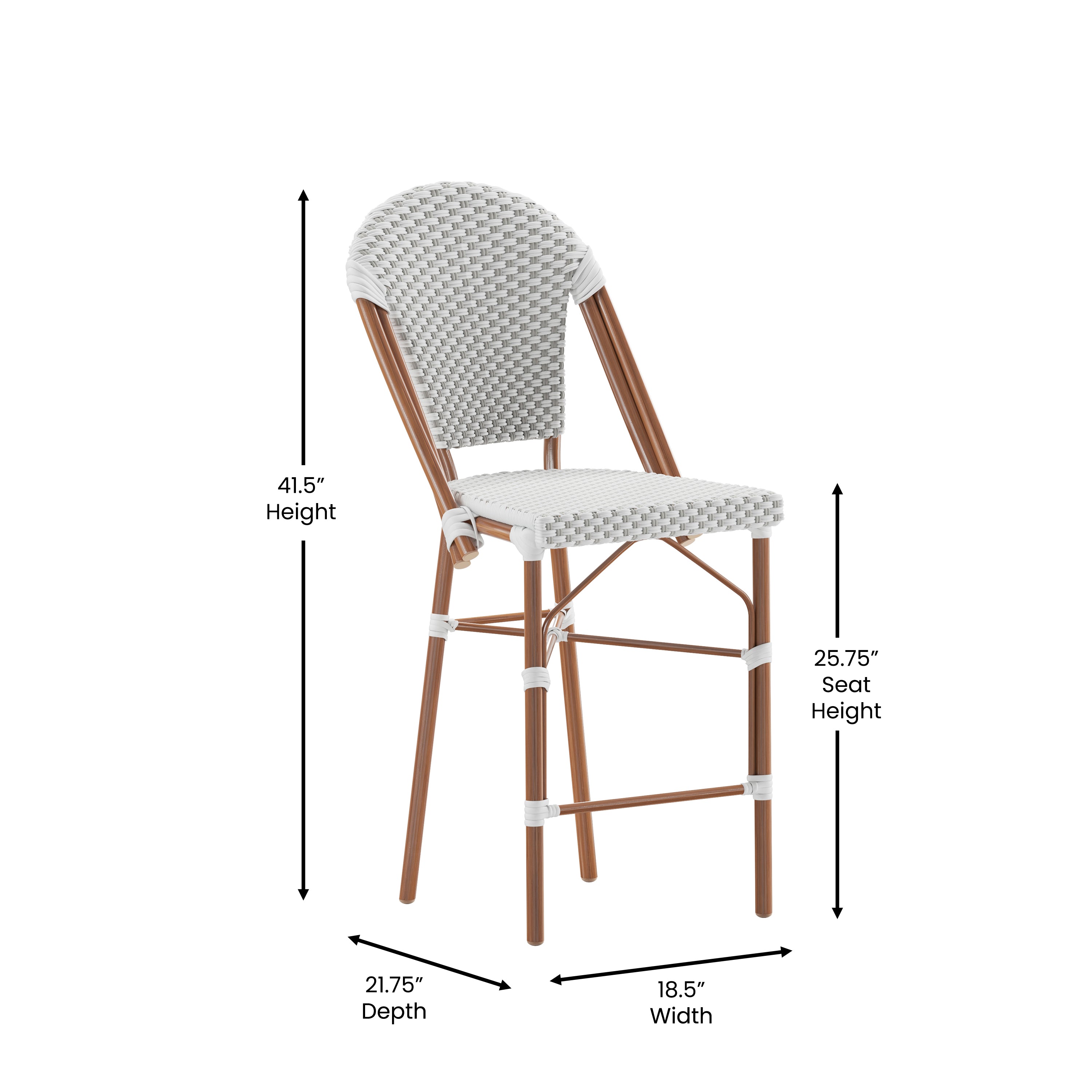 Lourdes Stackable Indoor/Outdoor Bistro 26" High Counter Height Stool
