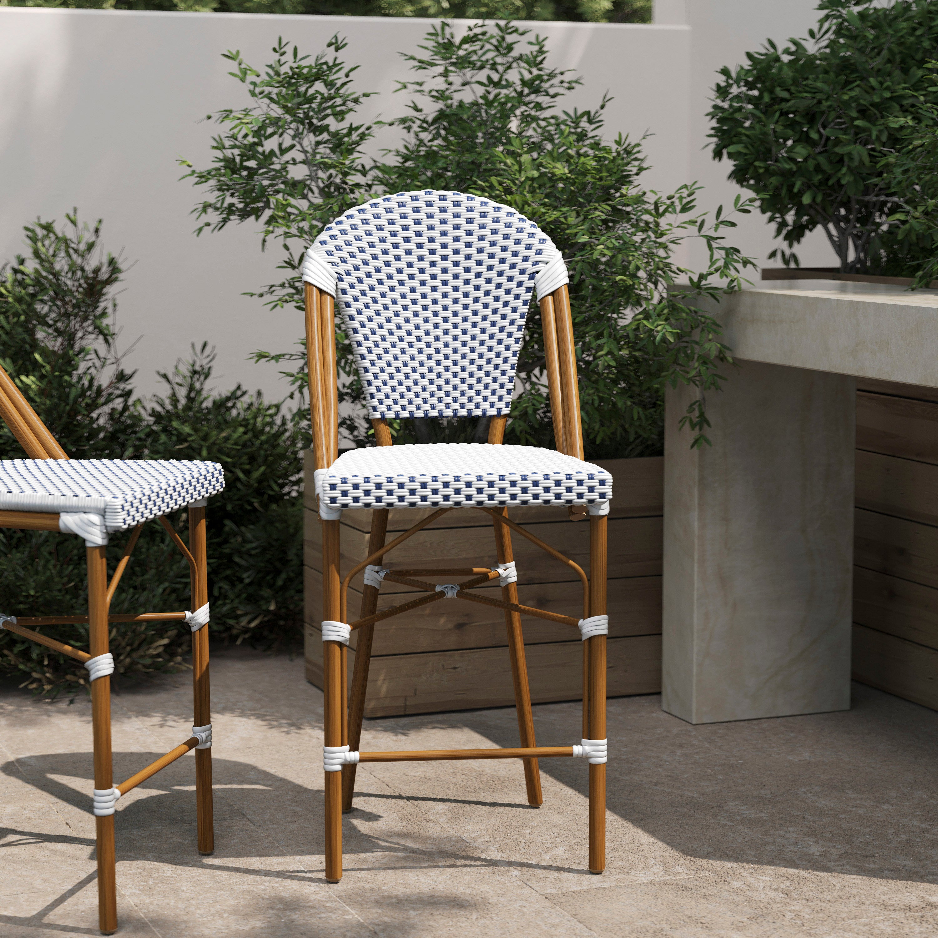 Lourdes Stackable Indoor/Outdoor Bistro 26" High Counter Height Stool