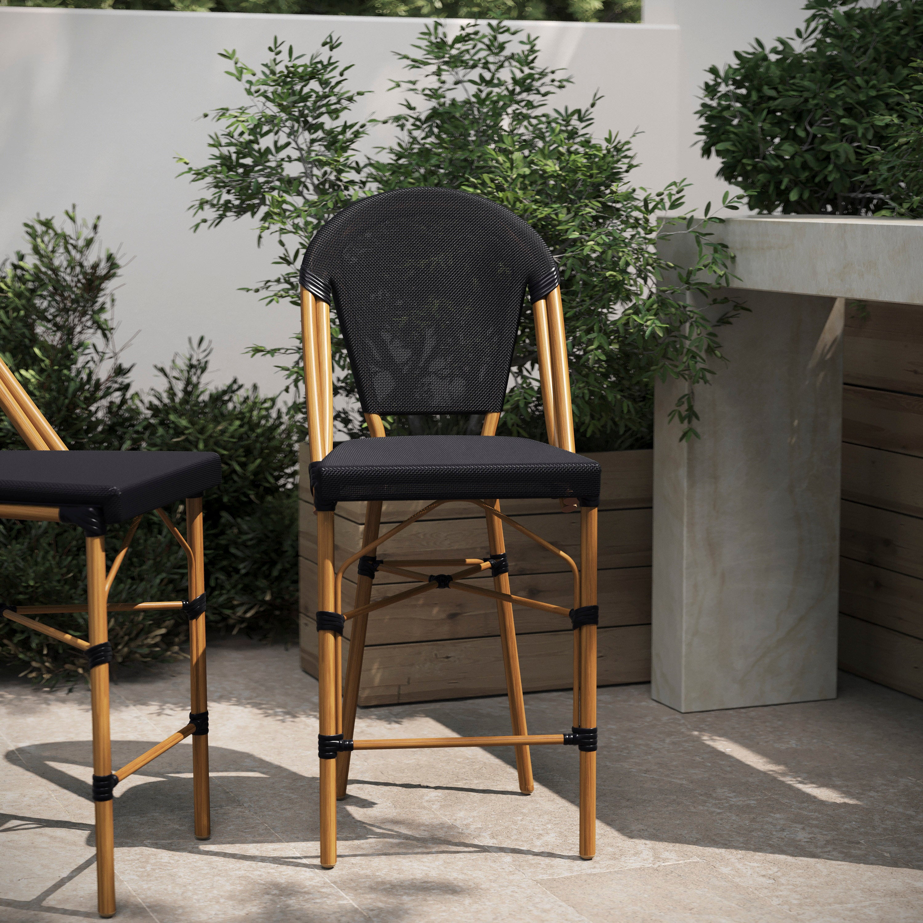 Marseille Stackable Indoor/Outdoor Bistro 26" High Counter Height Stool,