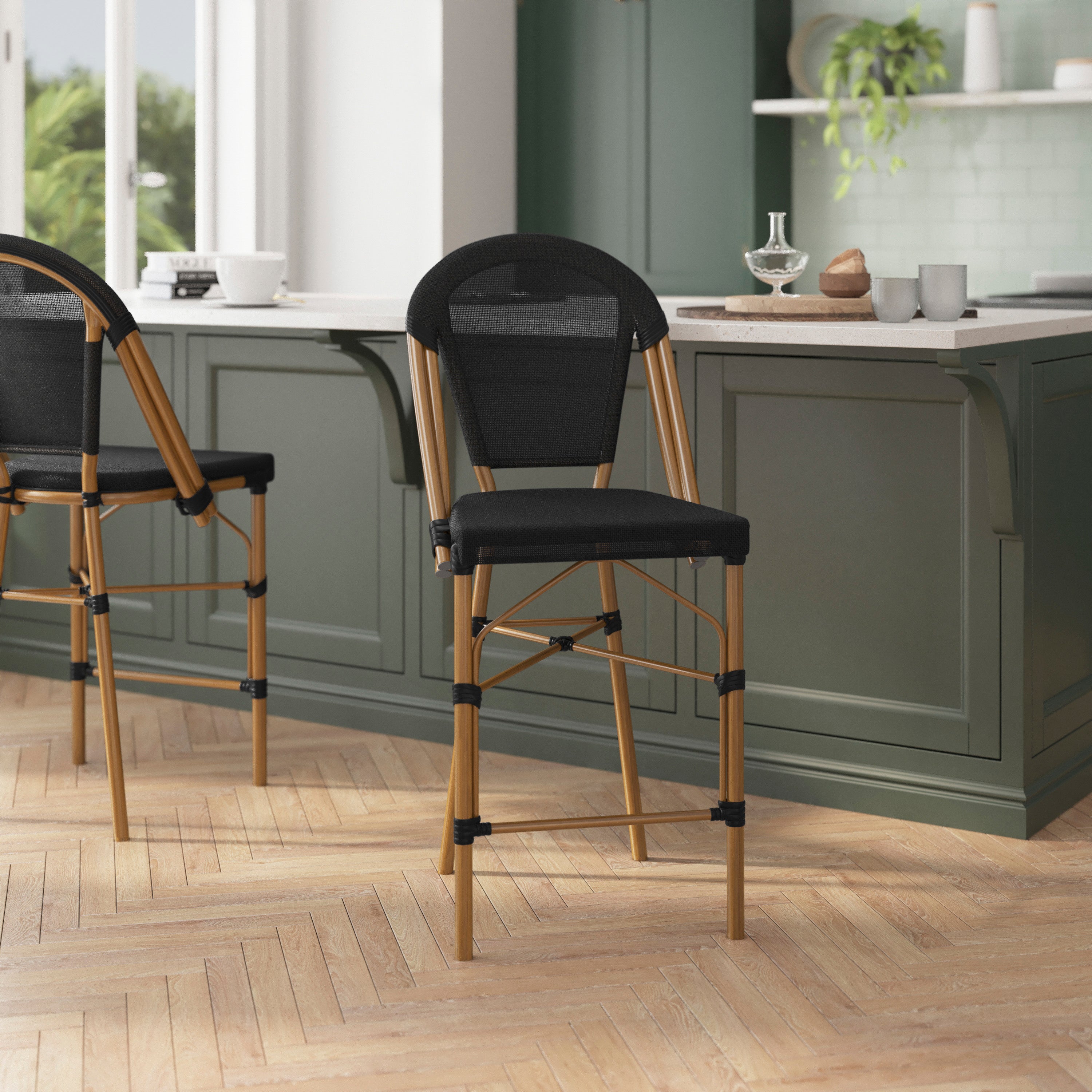 Marseille Stackable Indoor/Outdoor Bistro 26" High Counter Height Stool,