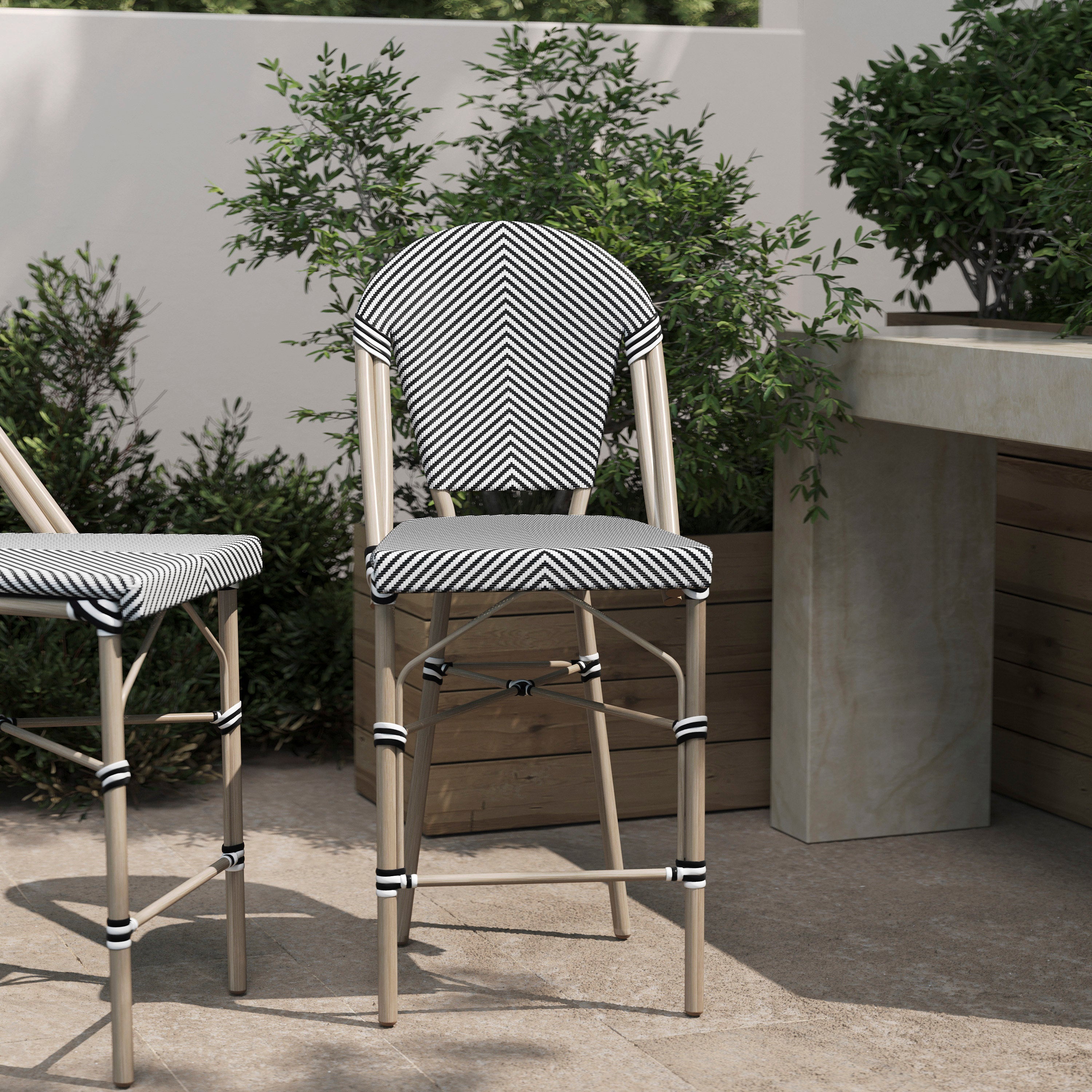 Marseille Stackable Indoor/Outdoor Bistro 26" High Counter Height Stool,