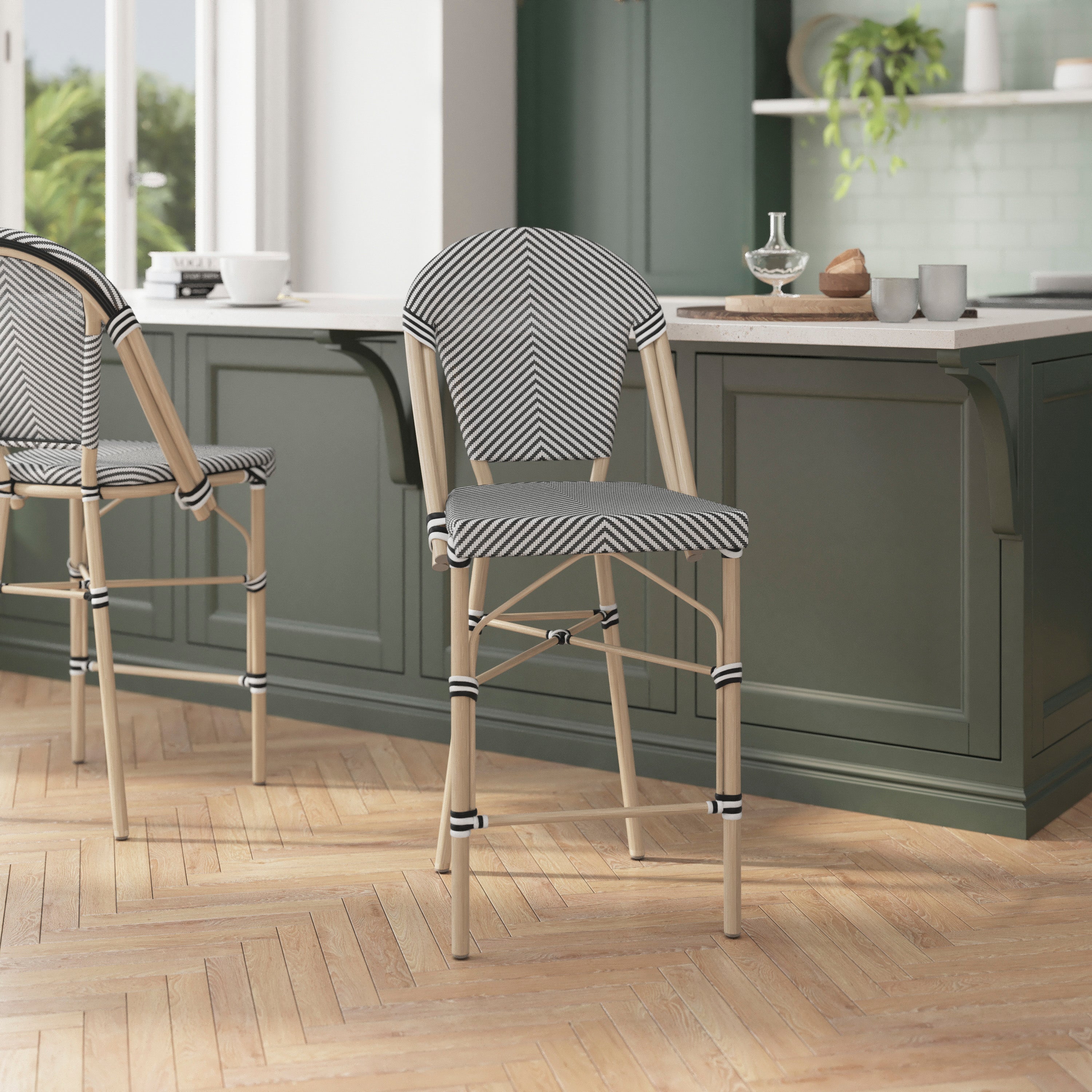 Marseille Stackable Indoor/Outdoor Bistro 26" High Counter Height Stool,