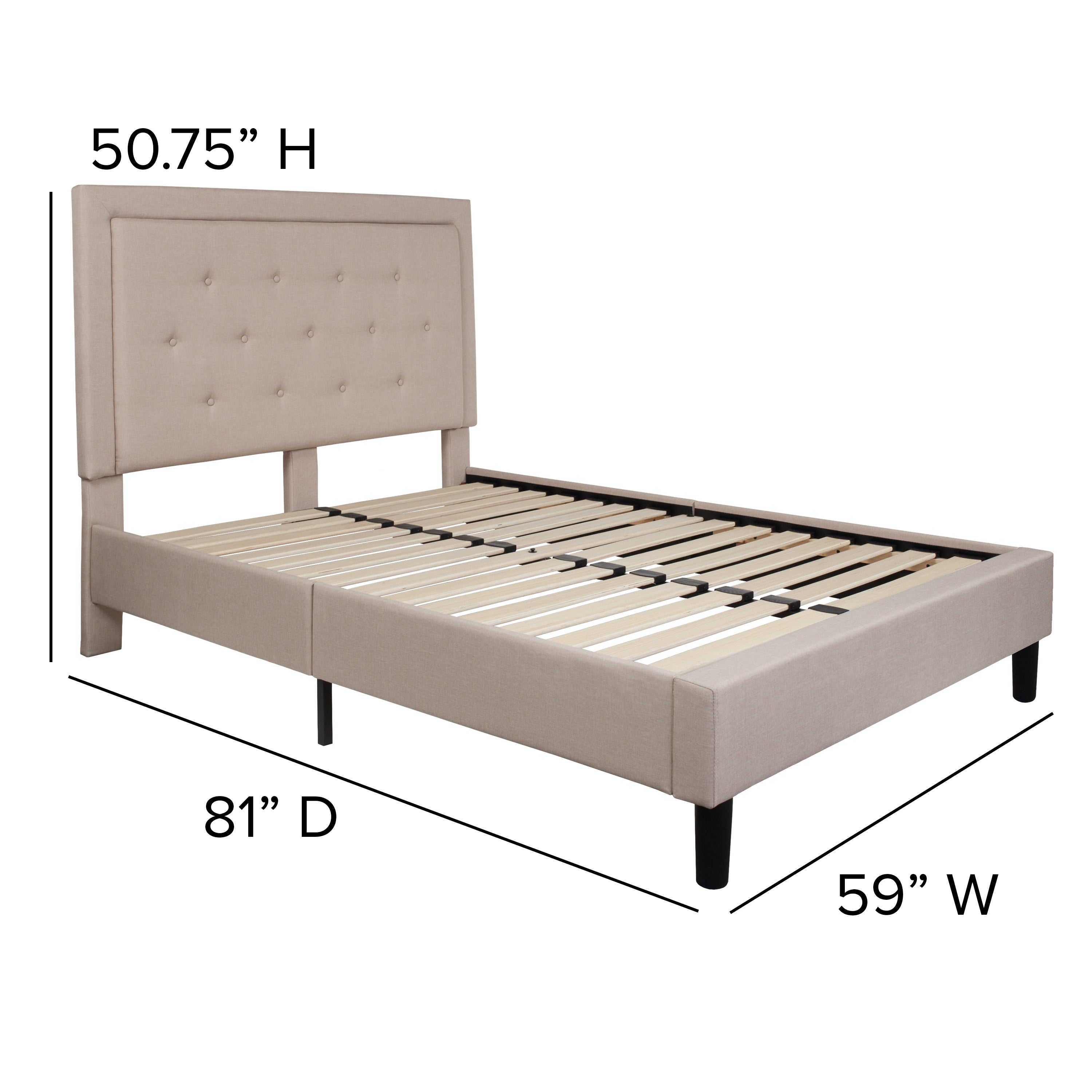 Roxbury Panel Tufted Upholstered Platform Bed
