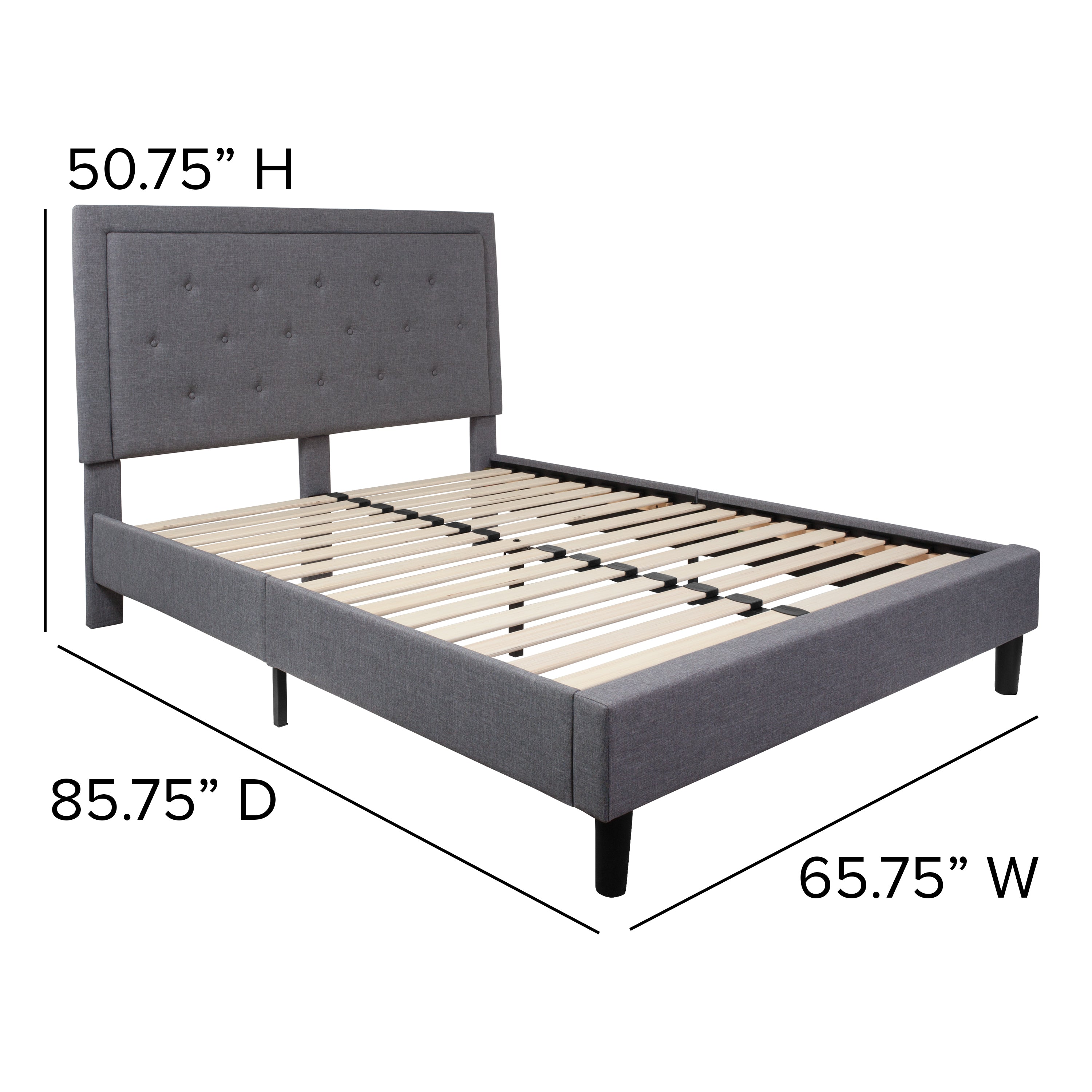 Roxbury Panel Tufted Upholstered Platform Bed