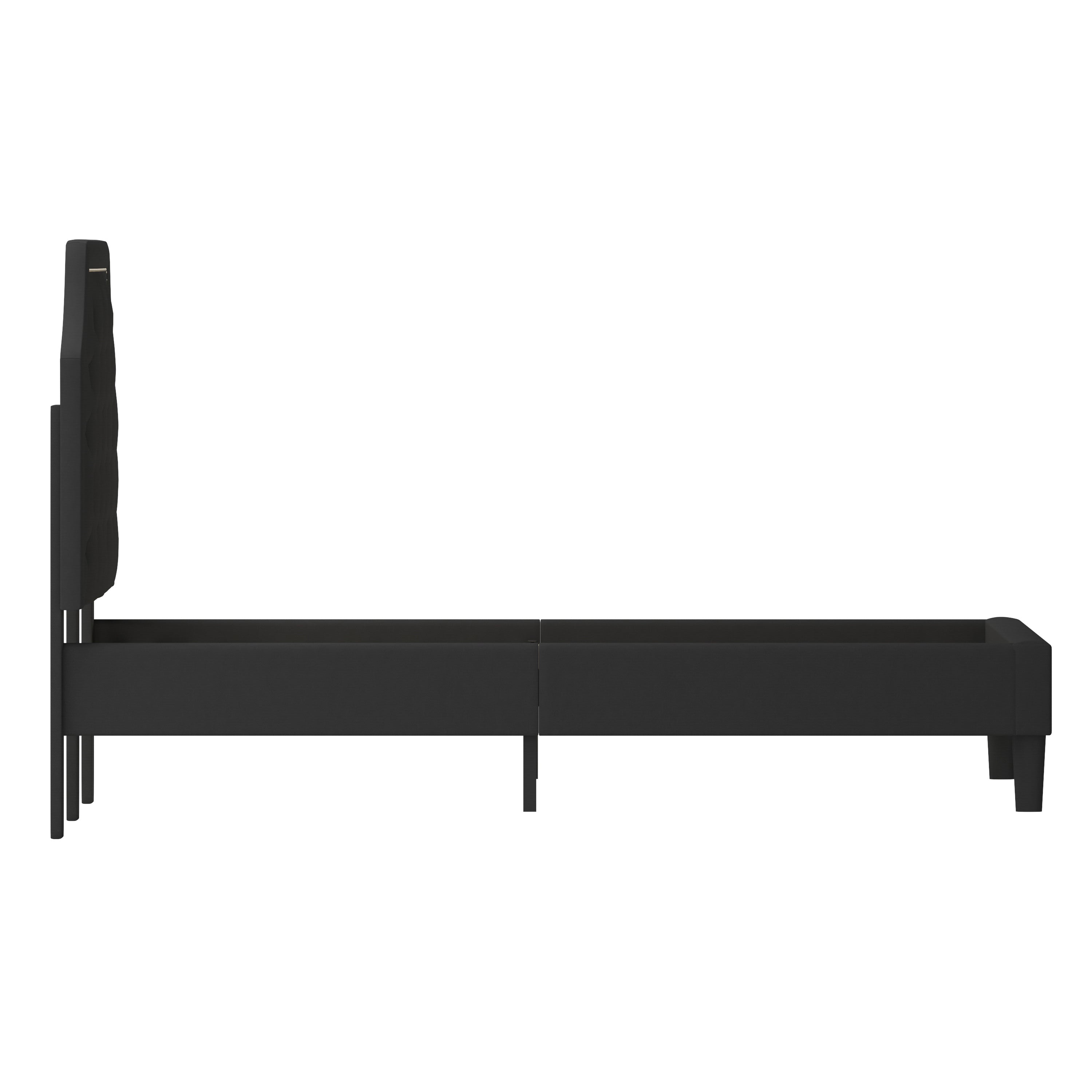 Brighton Arched Tufted Upholstered Platform Bed and Memory Foam Pocket Spring Mattress
