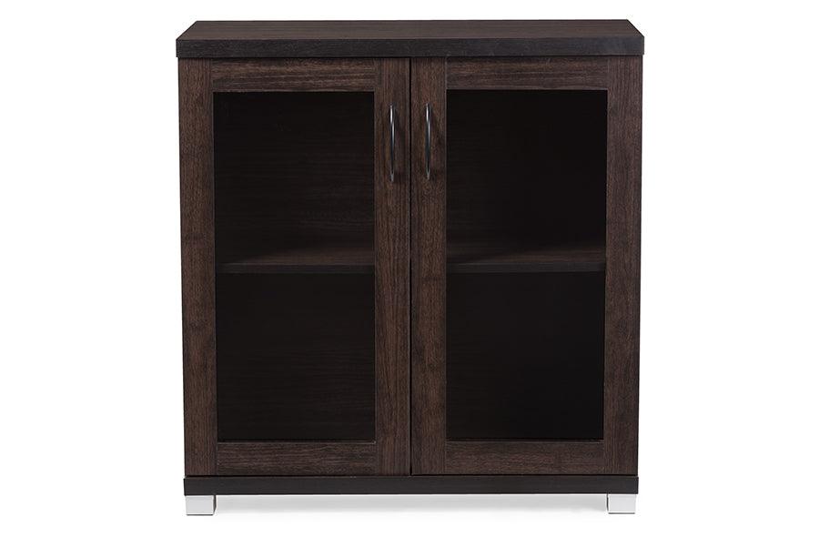 Zentra Modern and Contemporary Sideboard Storage Cabinet with Glass Doors