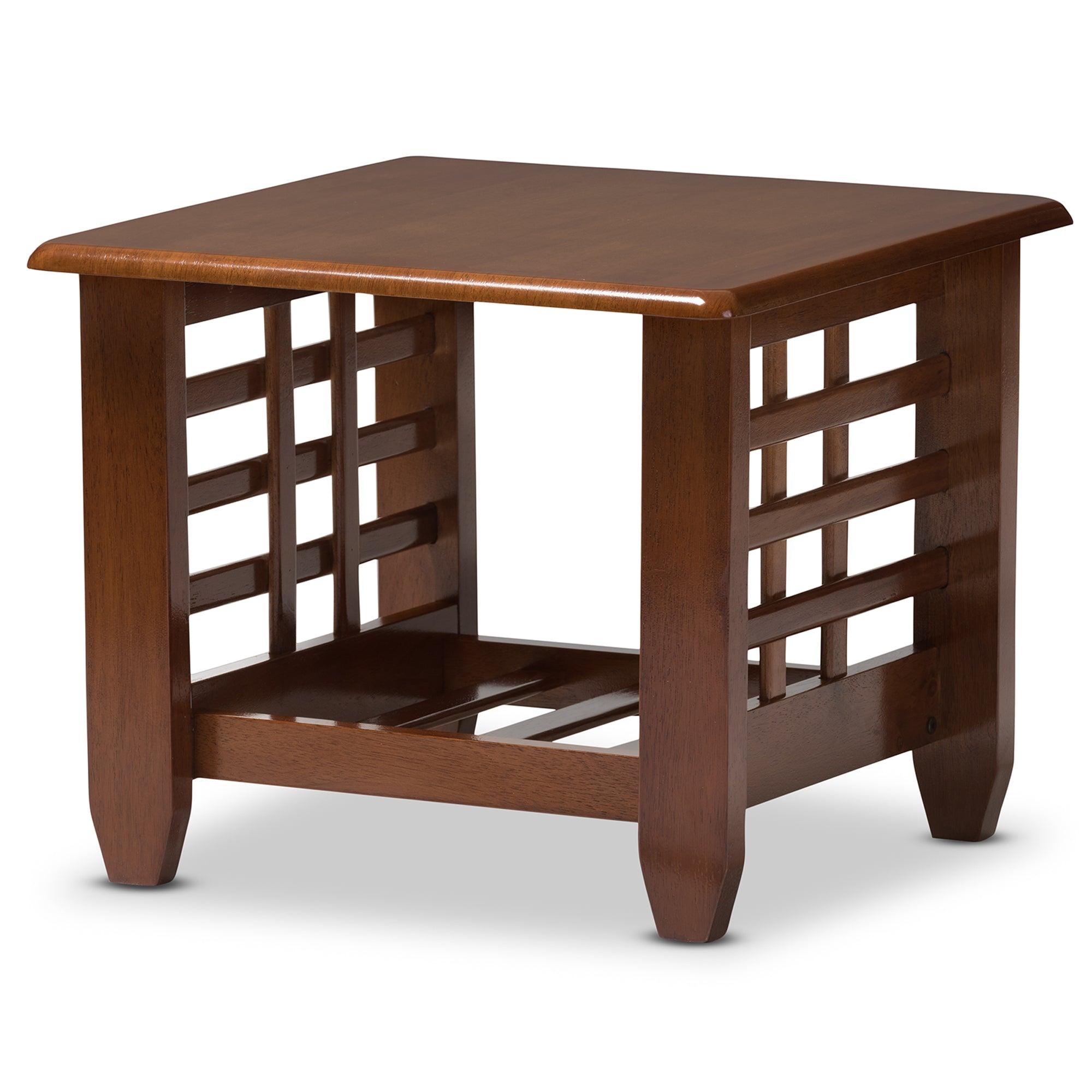 Larissa Modern Classic Mission Style Cherry Finished Wood Living Room Occasional End Table