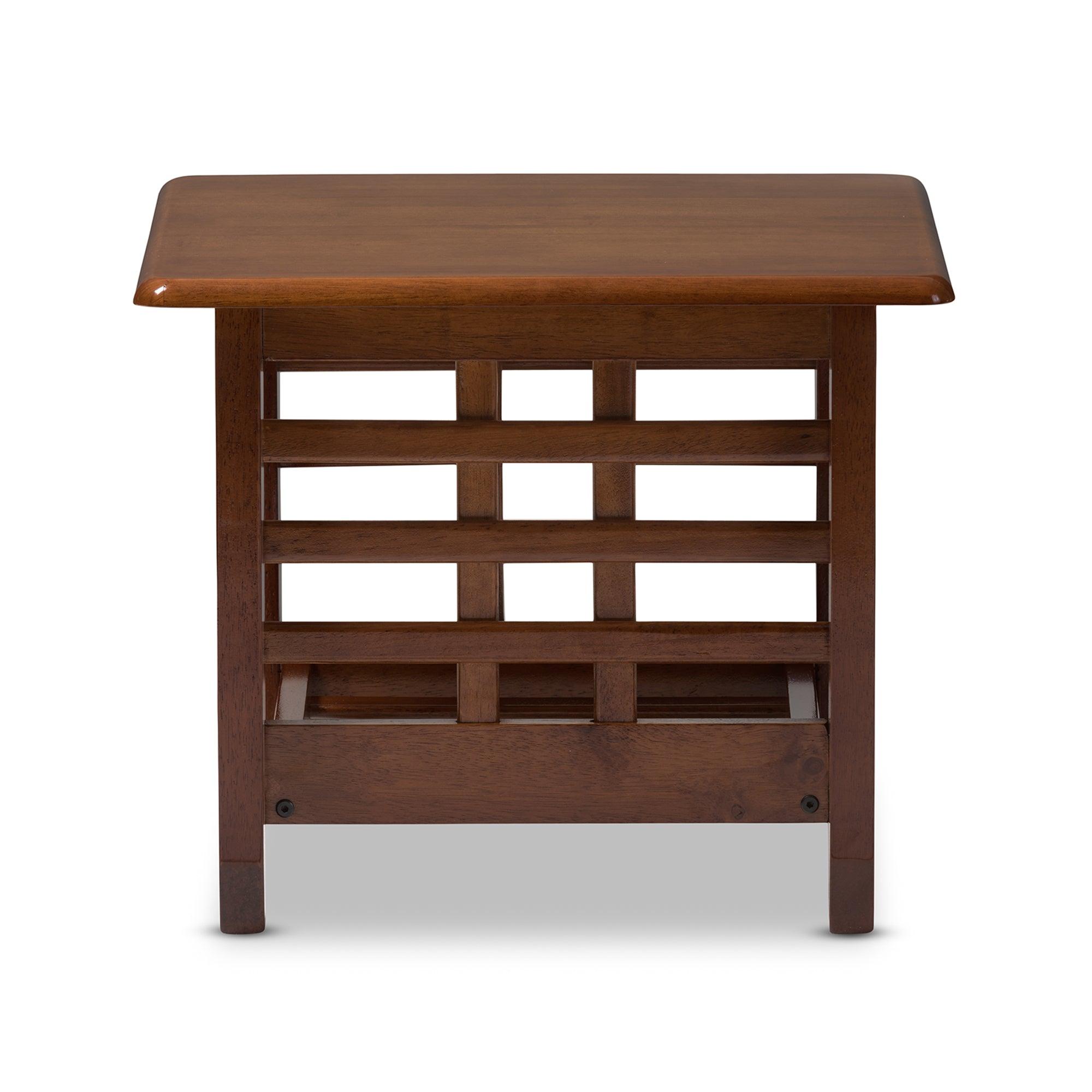 Larissa Modern Classic Mission Style Cherry Finished Wood Living Room Occasional End Table
