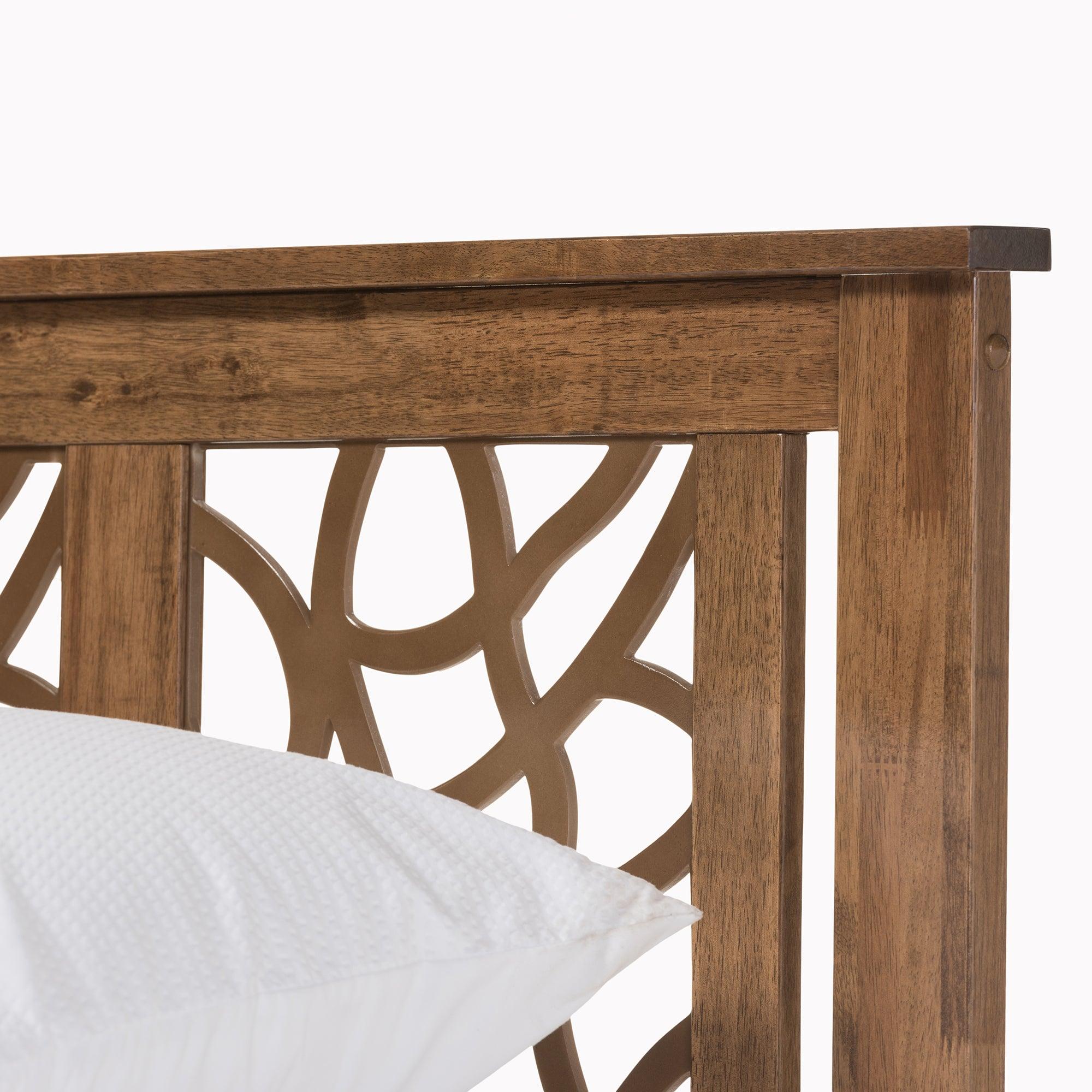 Trina Contemporary Tree Branch Inspired Wood Platform Bed