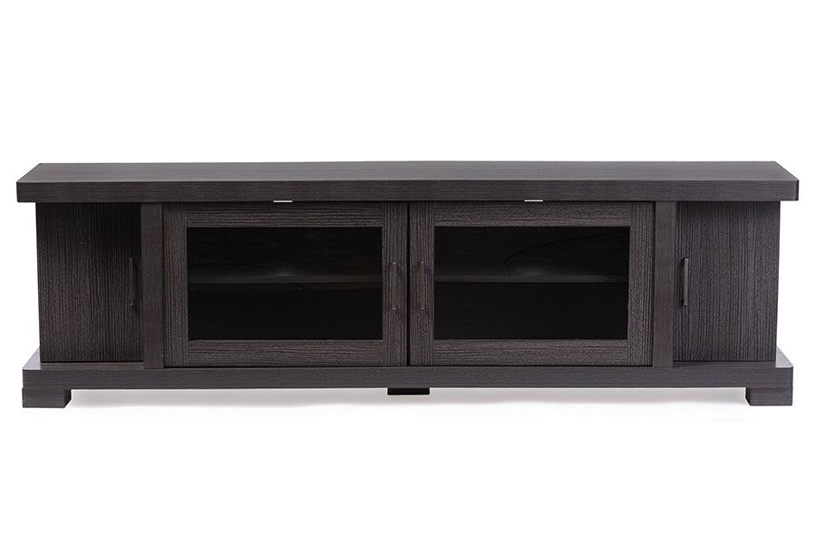 Viveka 70-Inch ish Wood TV Cabinet with 2 Glass Doors and 2 Doors