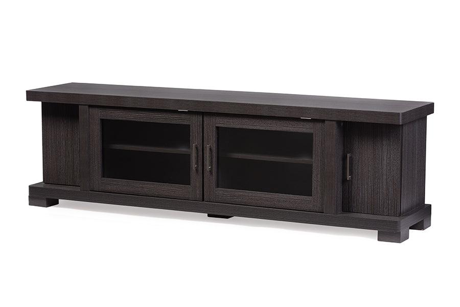 Viveka 70-Inch ish Wood TV Cabinet with 2 Glass Doors and 2 Doors