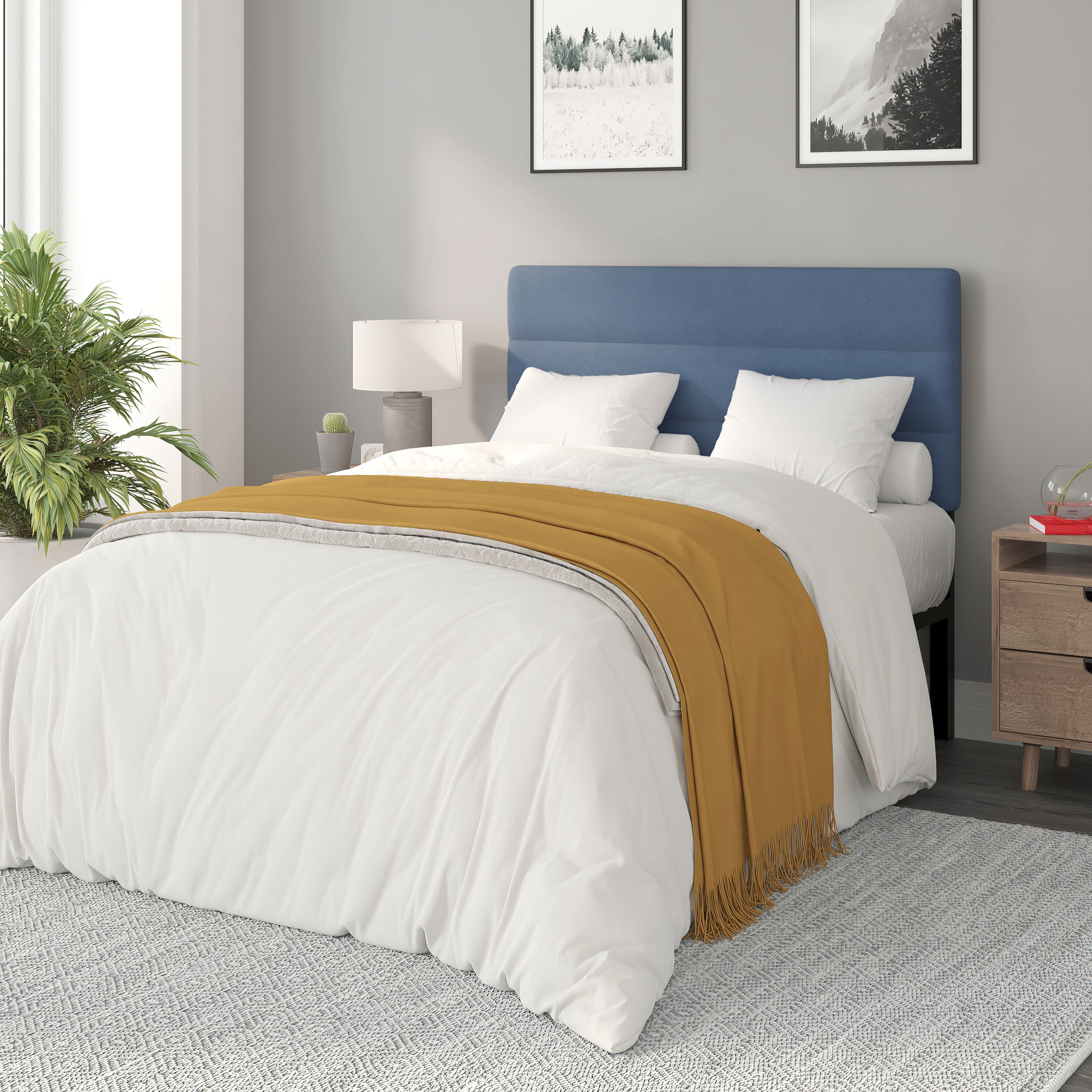 Paxton Channel Stitched Upholstered Headboard, Adjustable Height from 44.5" to 57.25"
