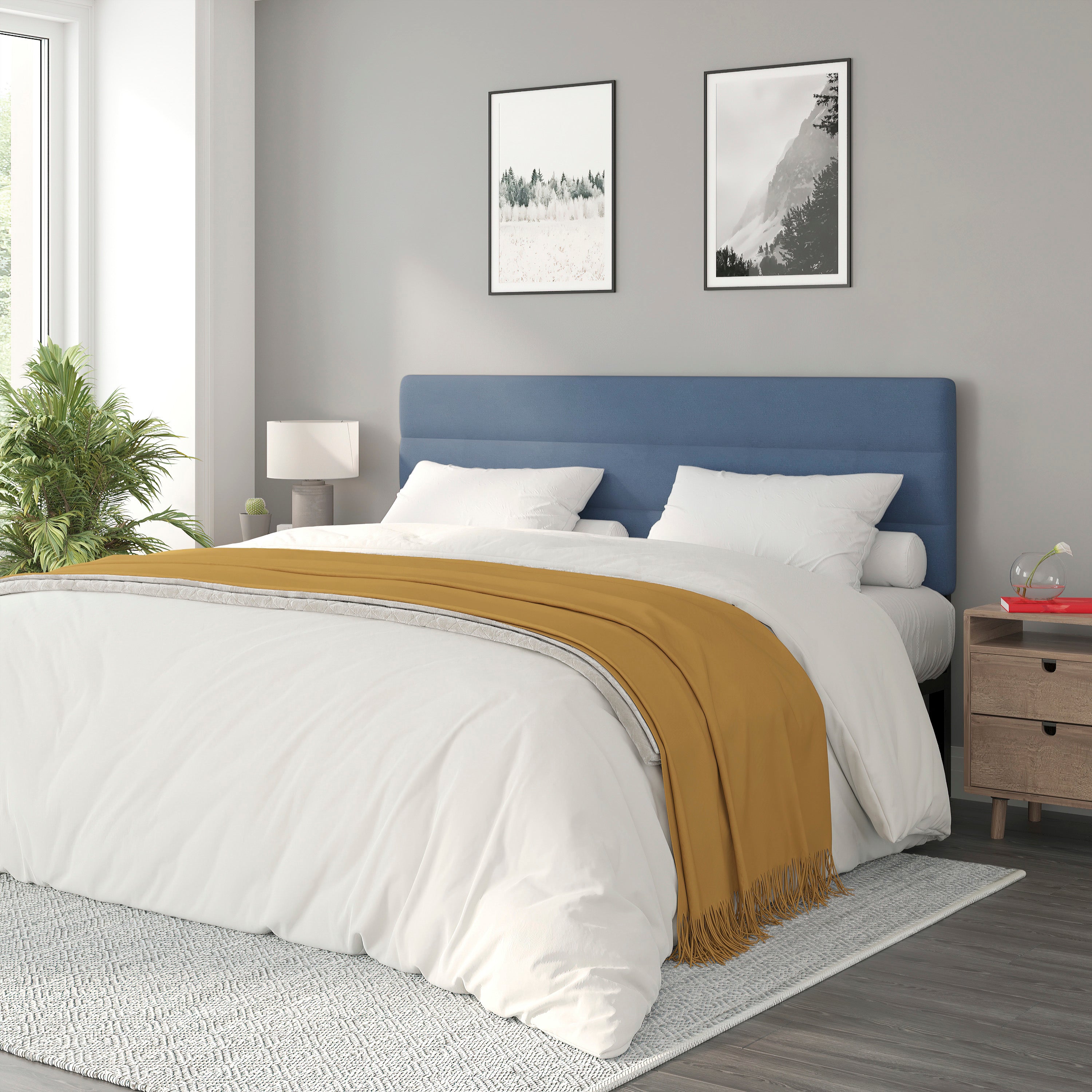 Paxton Channel Stitched Upholstered Headboard, Adjustable Height from 44.5" to 57.25"