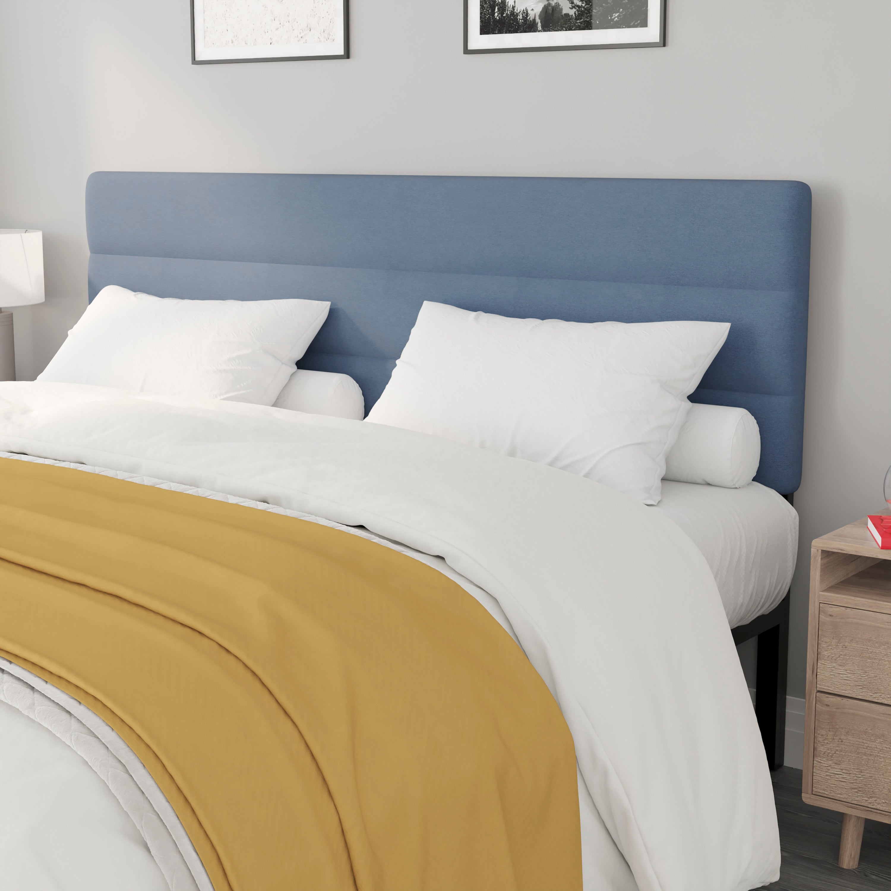 Paxton Channel Stitched Upholstered Headboard, Adjustable Height from 44.5" to 57.25"