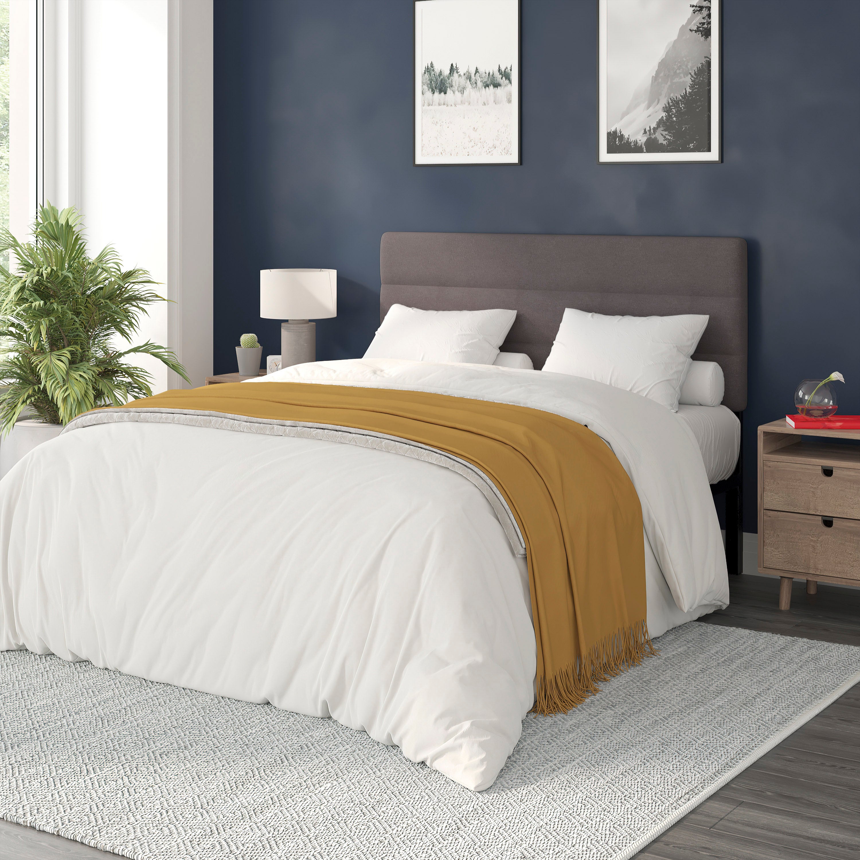 Paxton Channel Stitched Upholstered Headboard, Adjustable Height from 44.5" to 57.25"