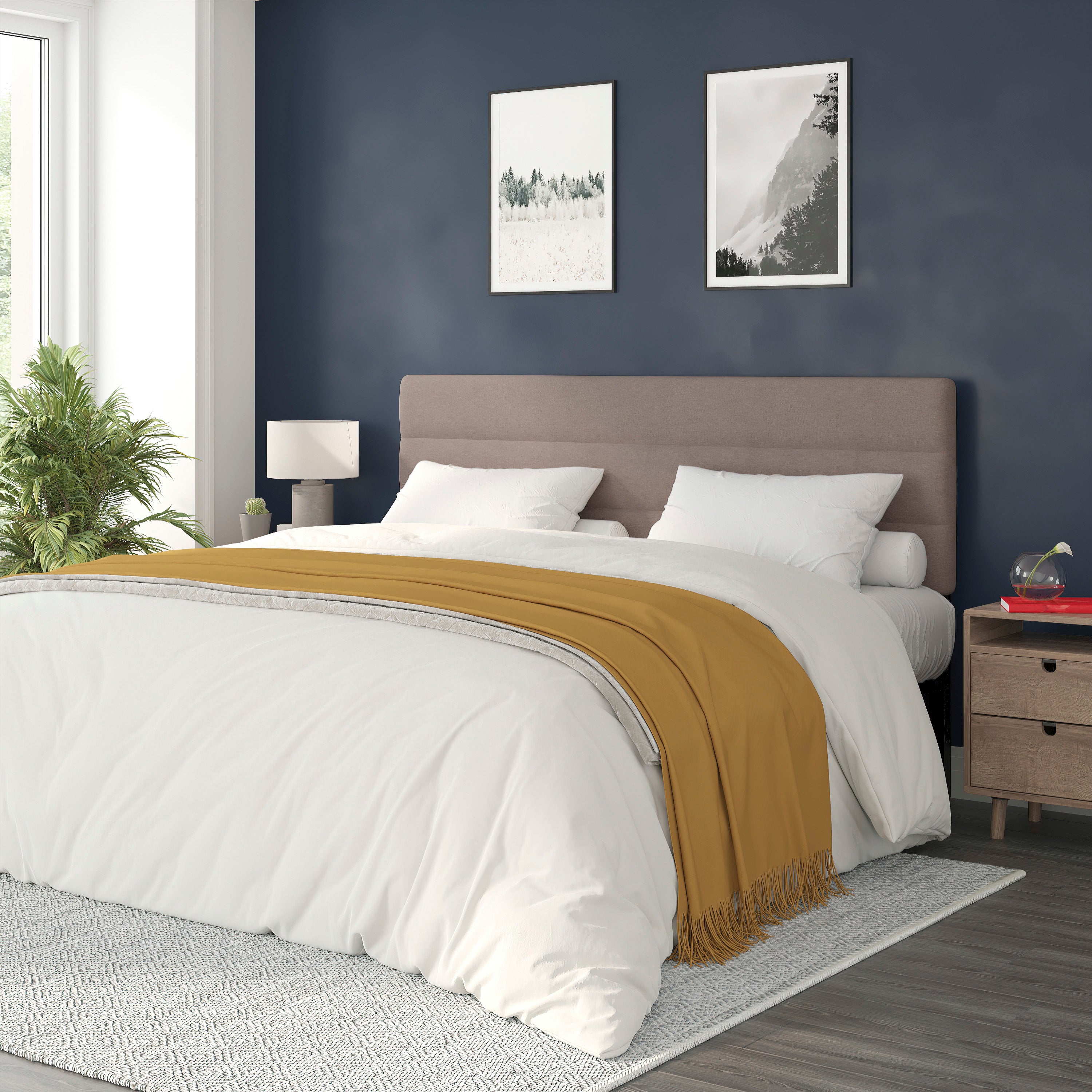 Paxton Channel Stitched Upholstered Headboard, Adjustable Height from 44.5" to 57.25"