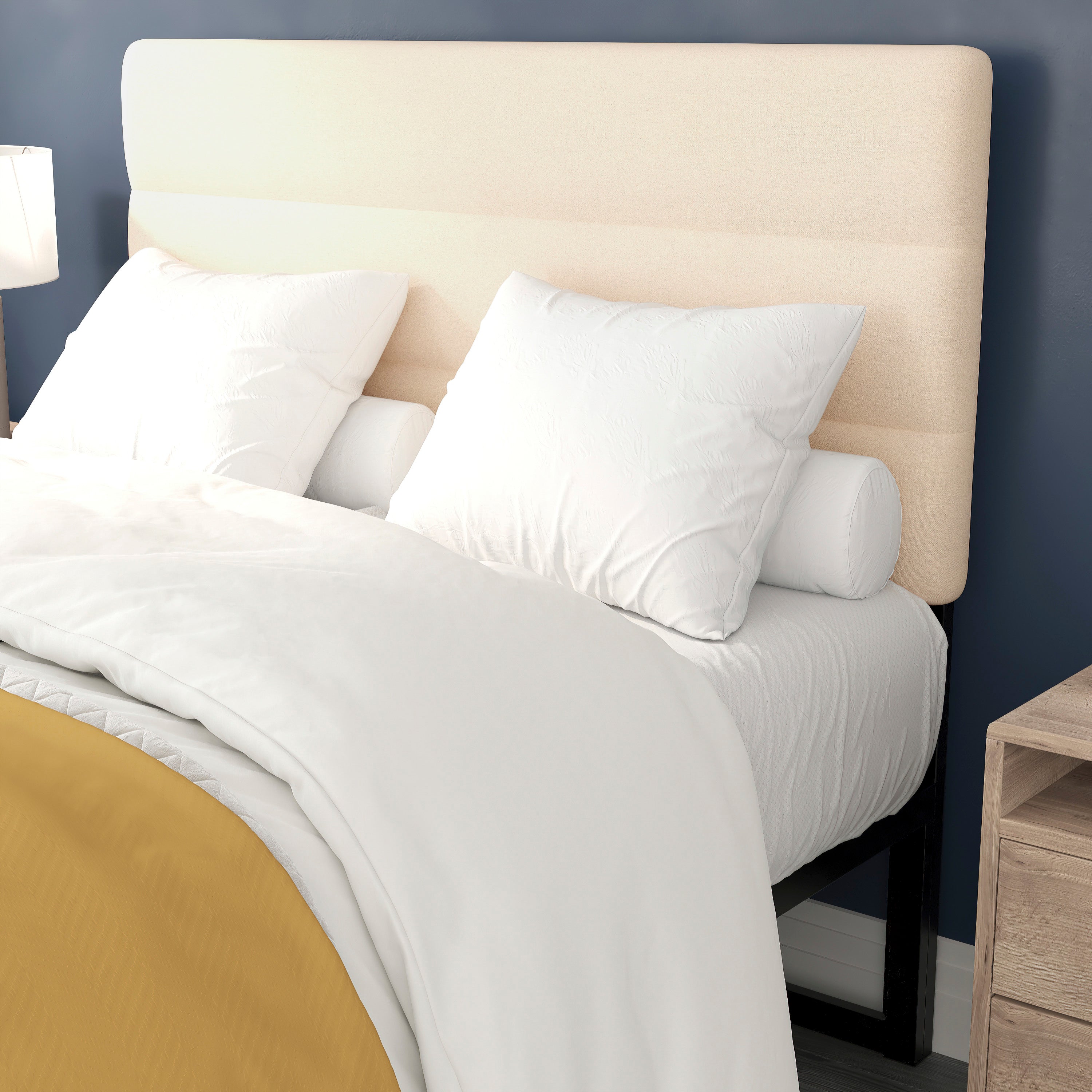 Paxton Channel Stitched Upholstered Headboard, Adjustable Height from 44.5" to 57.25"