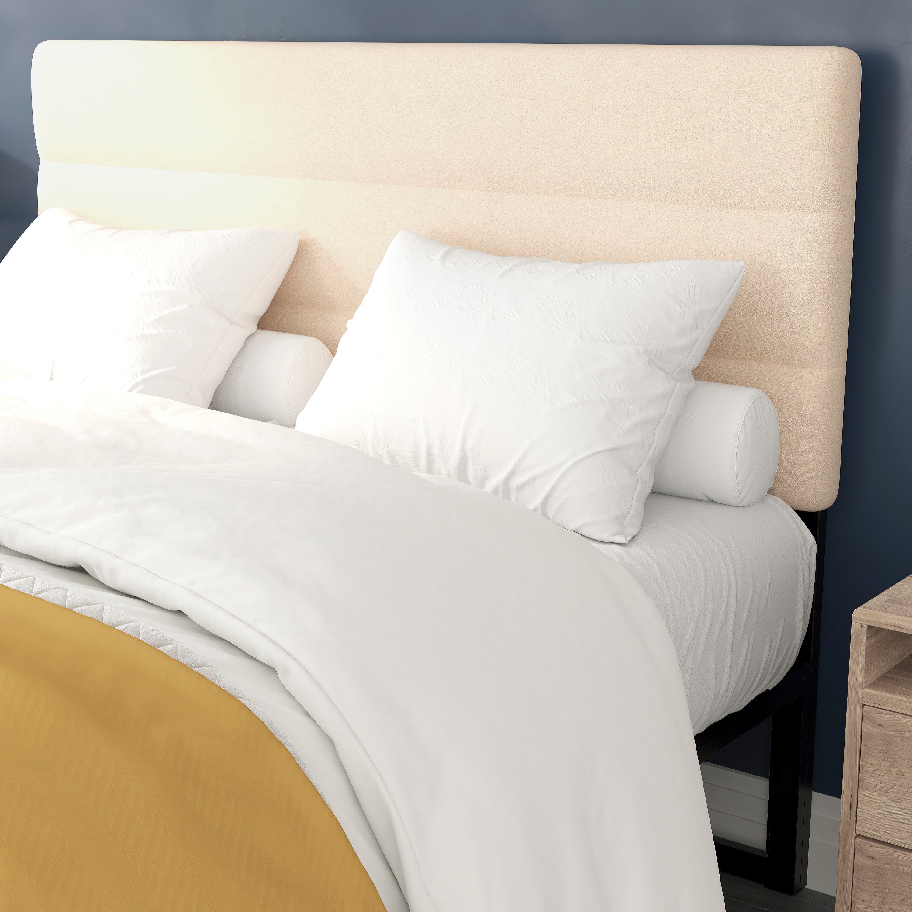 Paxton Channel Stitched Upholstered Headboard, Adjustable Height from 44.5" to 57.25"