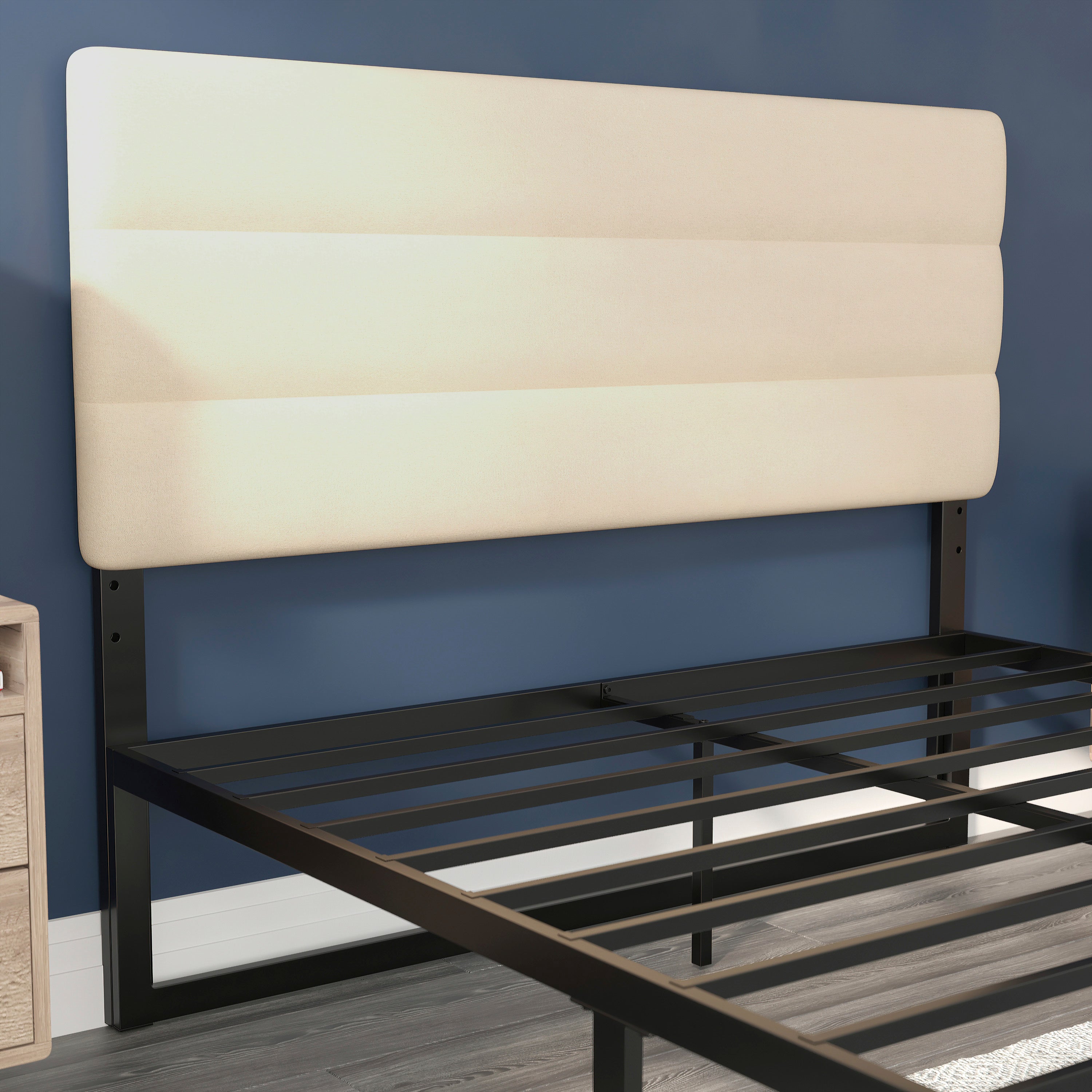 Paxton Channel Stitched Upholstered Headboard, Adjustable Height from 44.5" to 57.25"