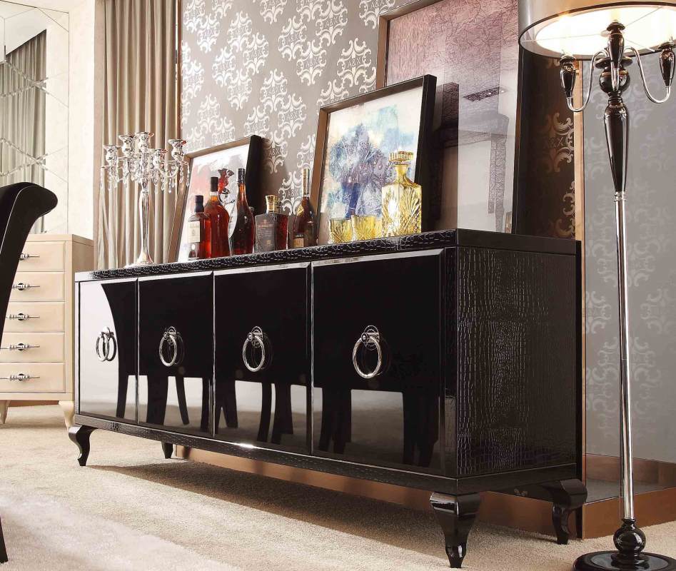 Bellagio Transitional Crocodile Lacquer Buffet
