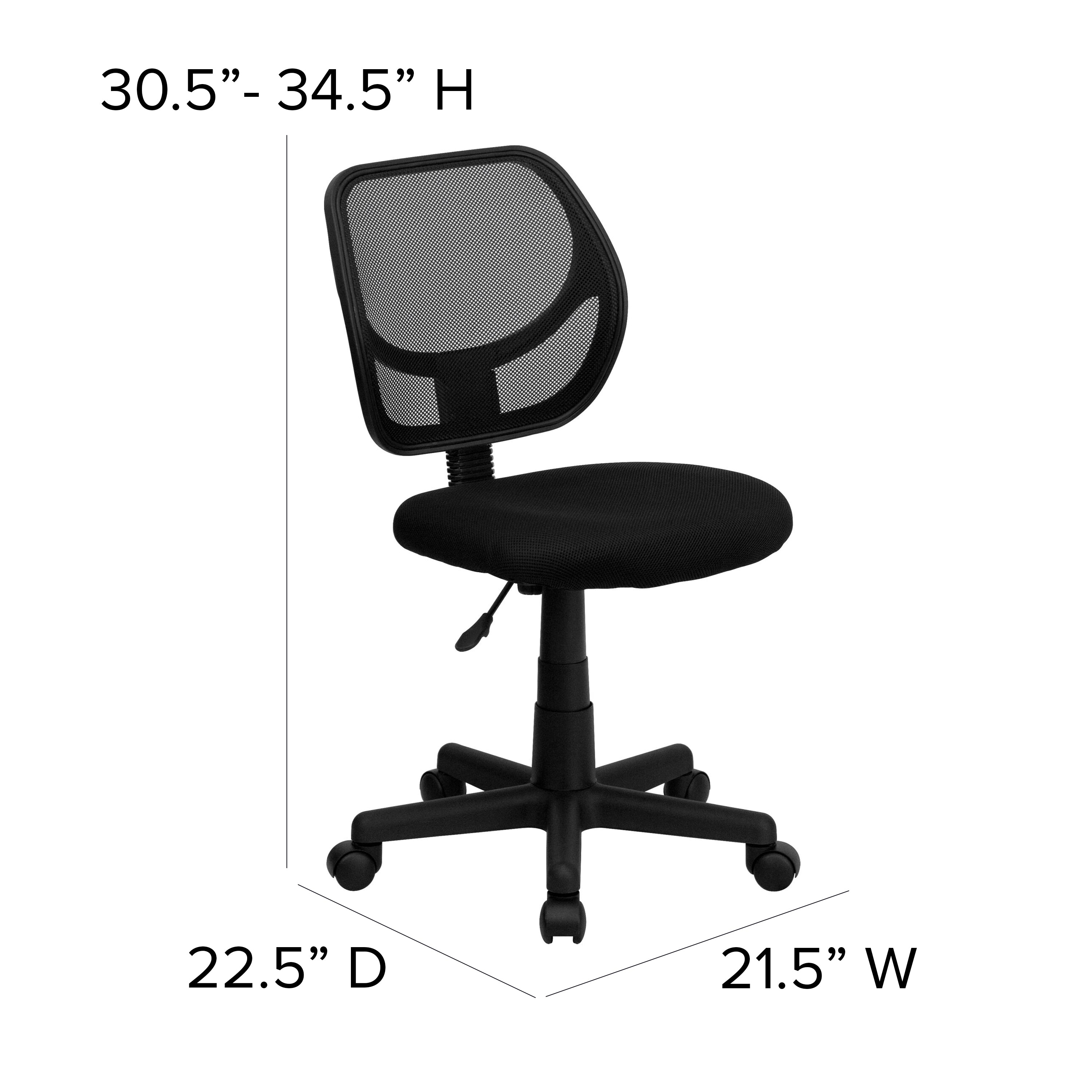 Low Back Mesh Swivel Task Office Chair with Curved Square Back
