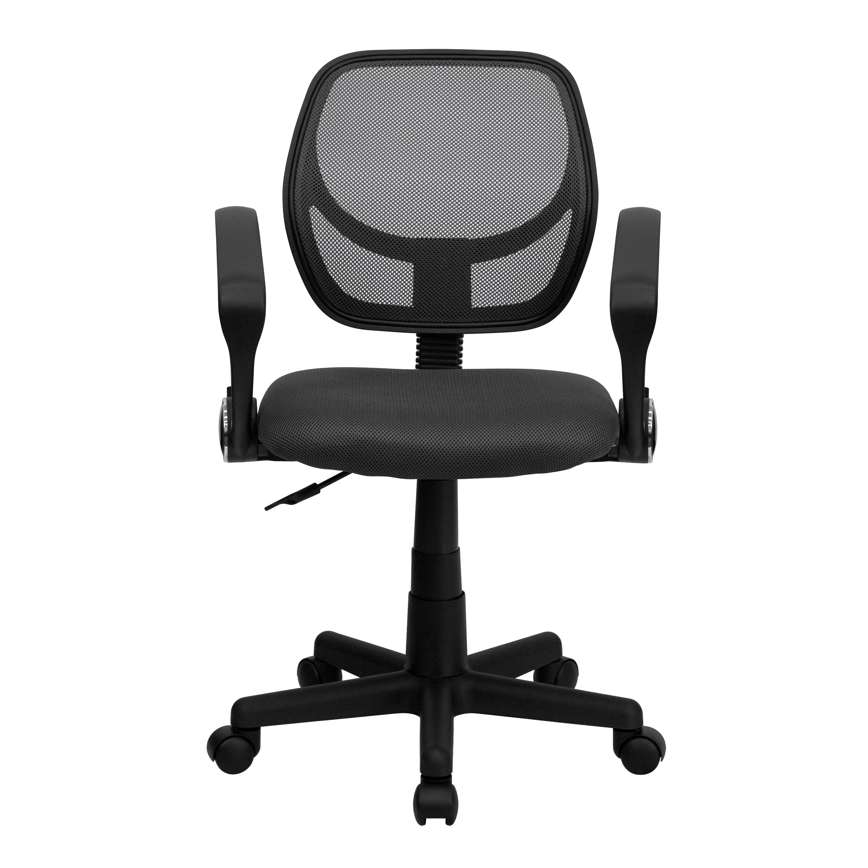 Low Back Mesh Swivel Task Office Chair with Curved Square Back and Arms