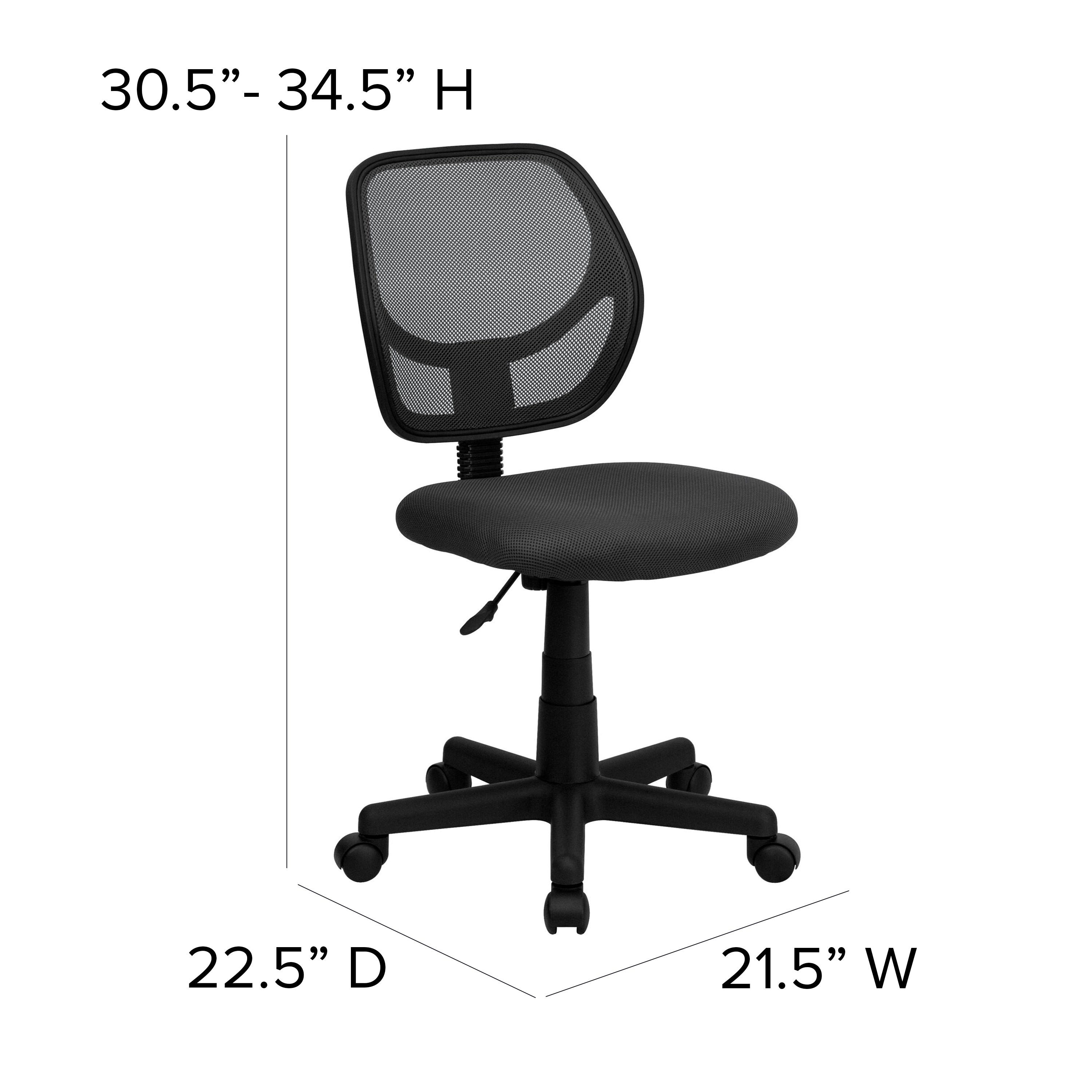 Low Back Mesh Swivel Task Office Chair with Curved Square Back