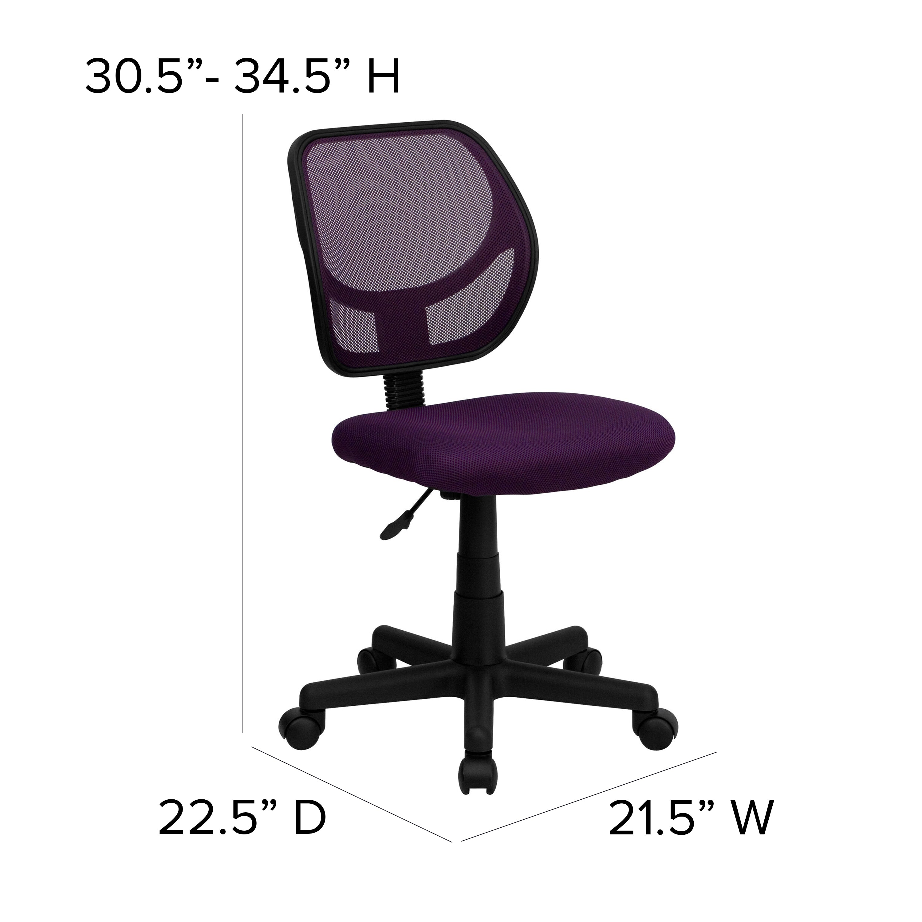Low Back Mesh Swivel Task Office Chair with Curved Square Back