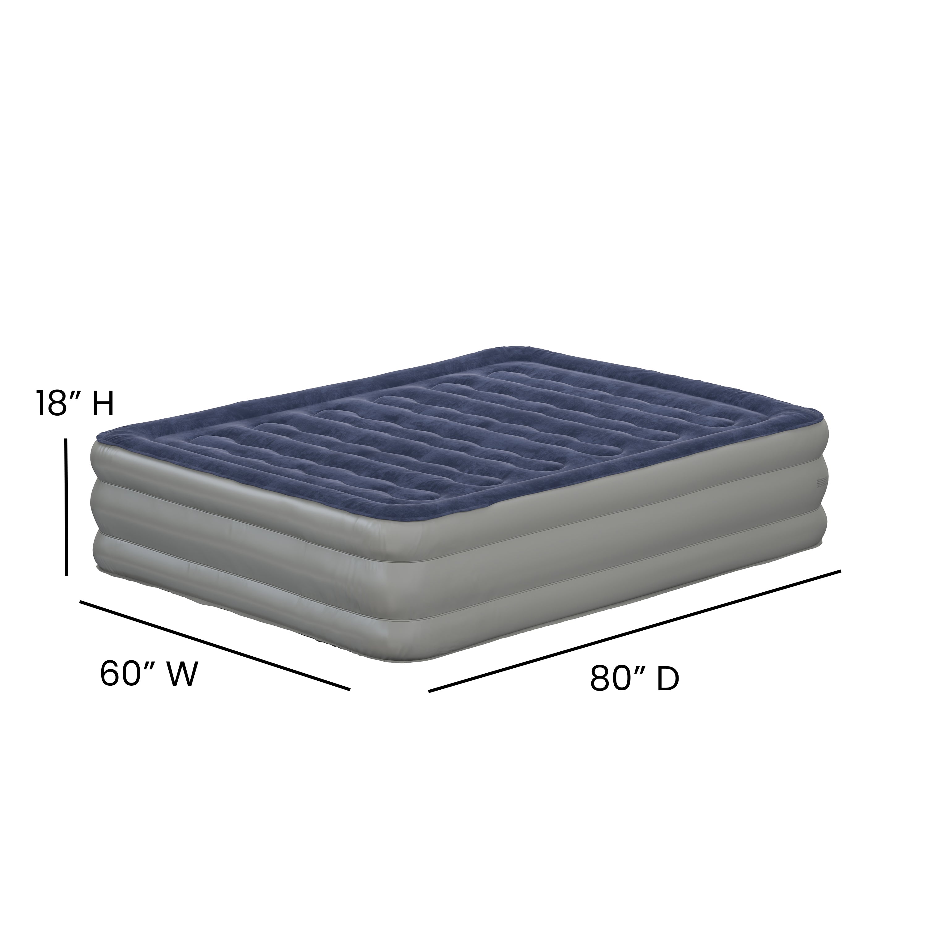 18 inch Air Mattress with ETL Certified Internal Electric Pump and Carrying Case