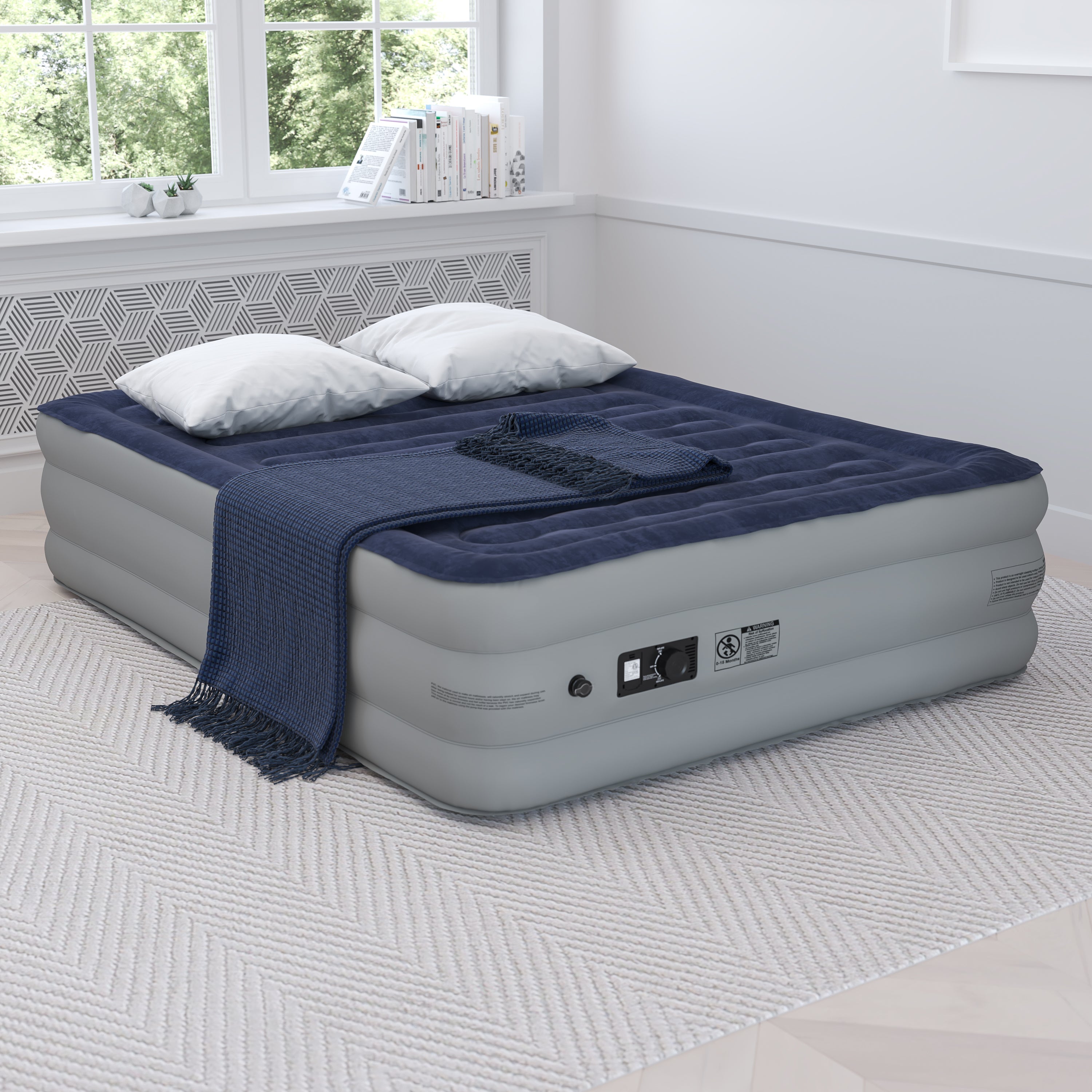 18 inch Air Mattress with ETL Certified Internal Electric Pump and Carrying Case