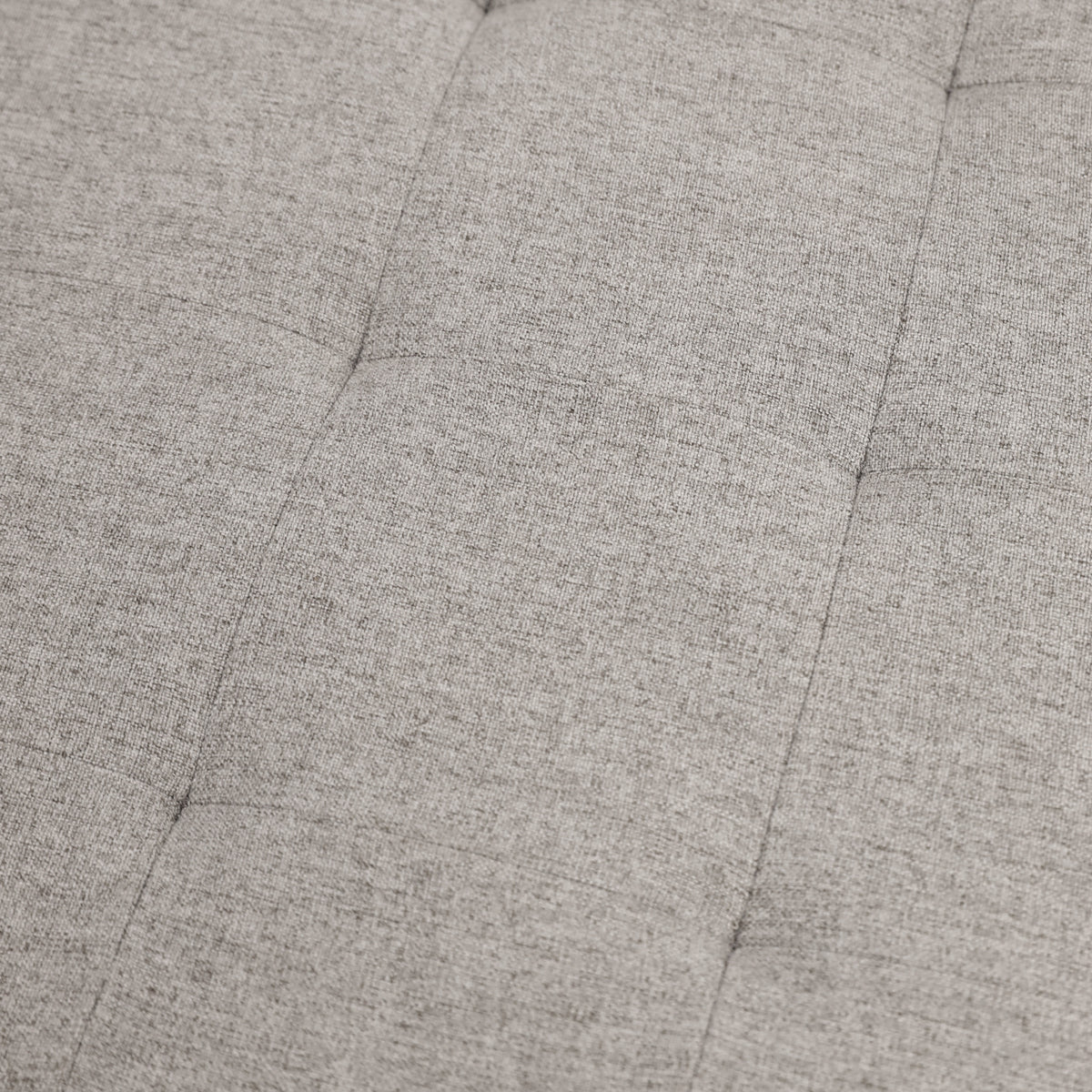 Ashton 34" Round Cotton Linen Tufted Ottoman with Metal Frame