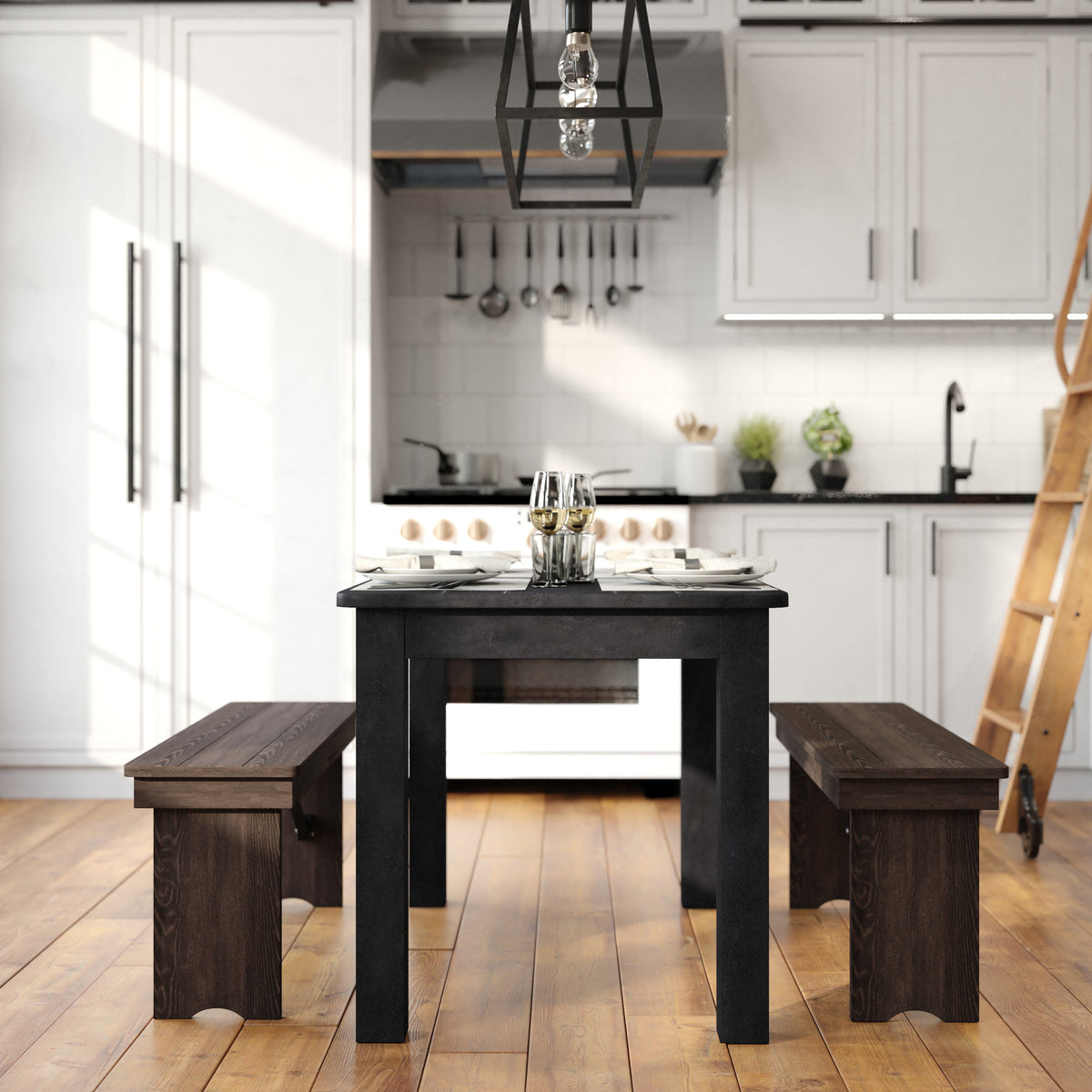 46" x 30" Rectangular Solid Pine Farm Dining Table