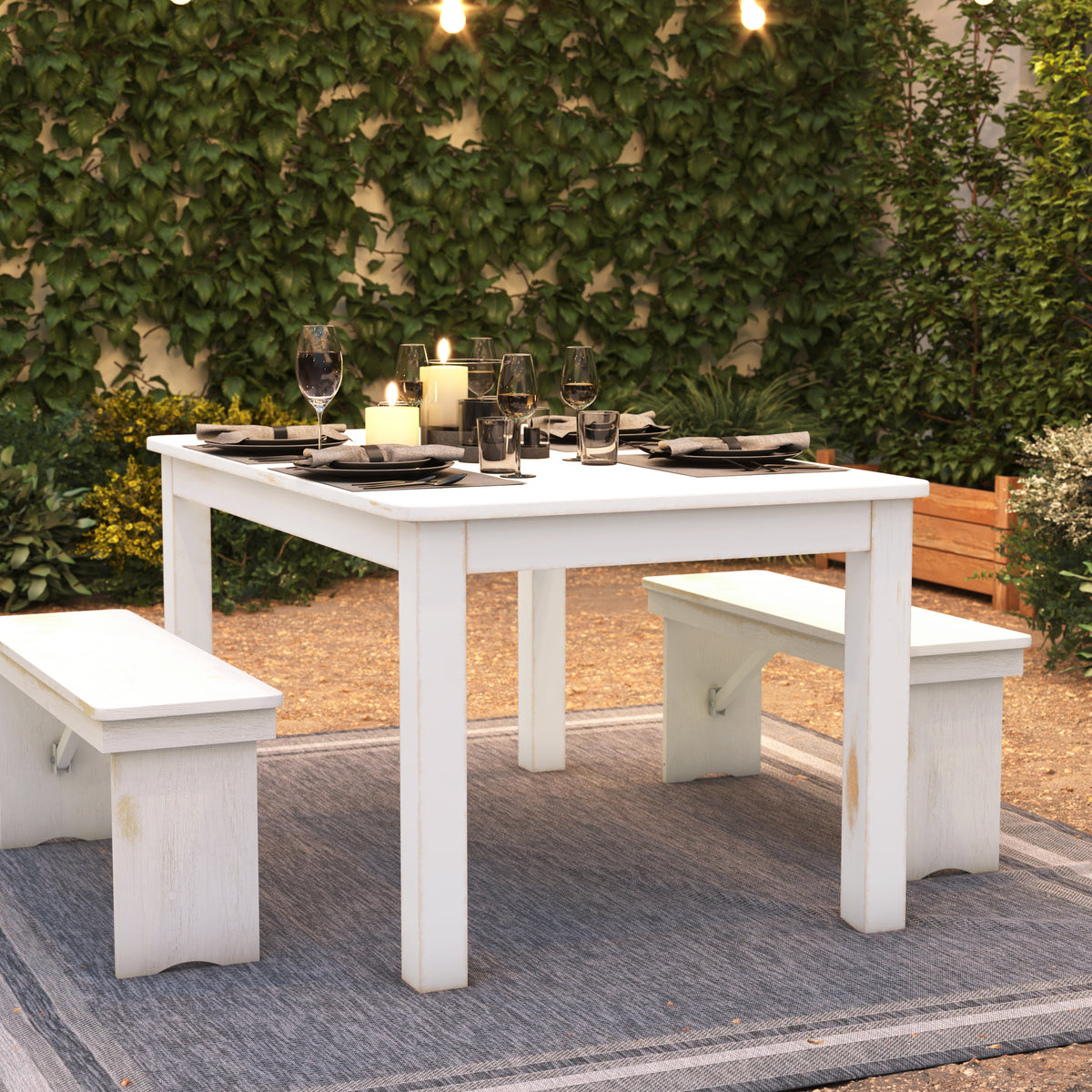 60" x 38" Rectangular Solid Pine Farm Dining Table