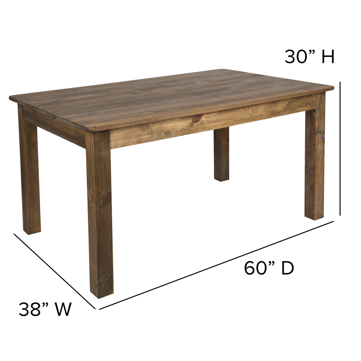 60" x 38" Farm Table Set with 6 Cross Back Chairs and Cushions