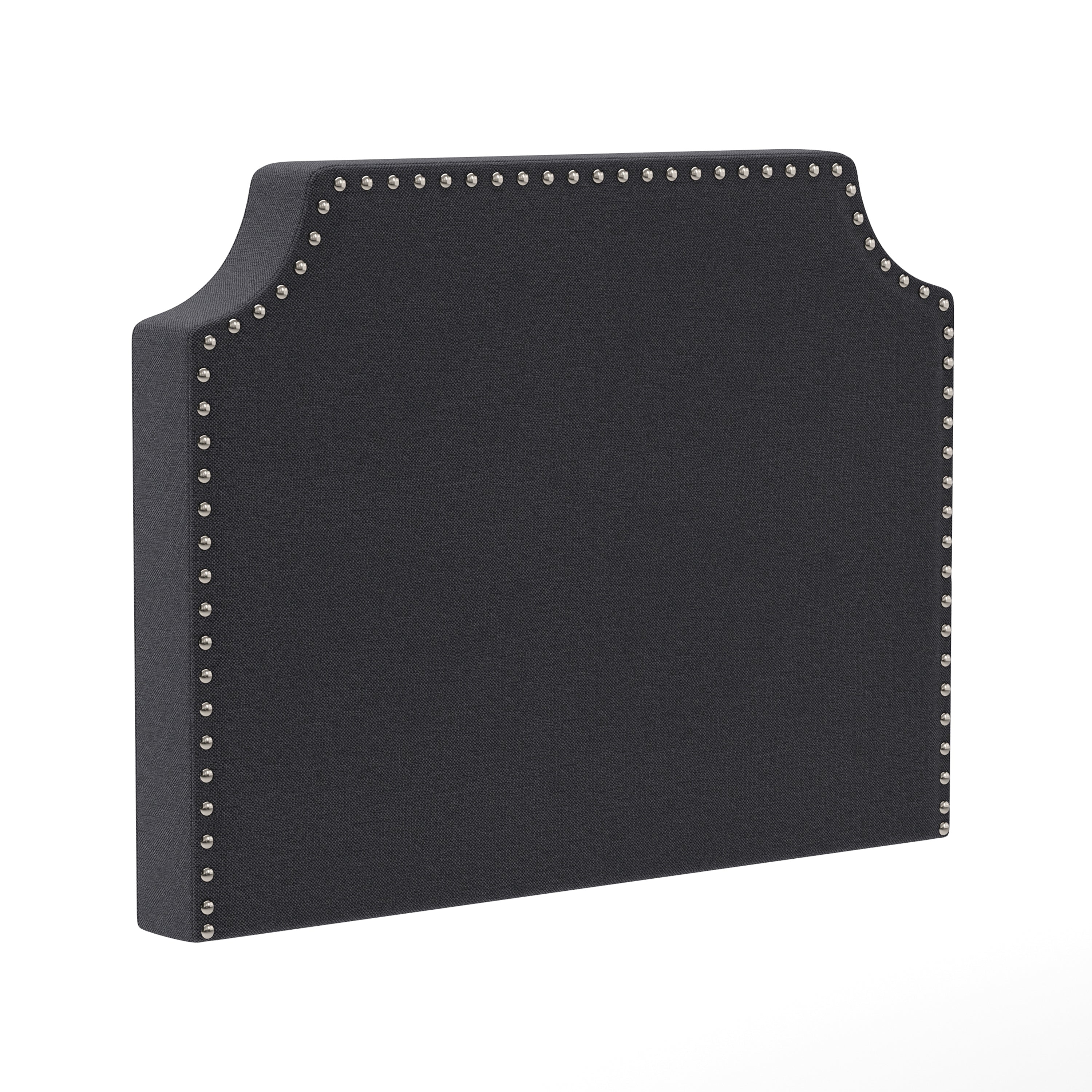 Adeline Contoured Headboard with 2 Power Outlets, 1 USB and 1 USB Type-C Port with Studded LeatherSoft Upholstery and Dual Hanging Options