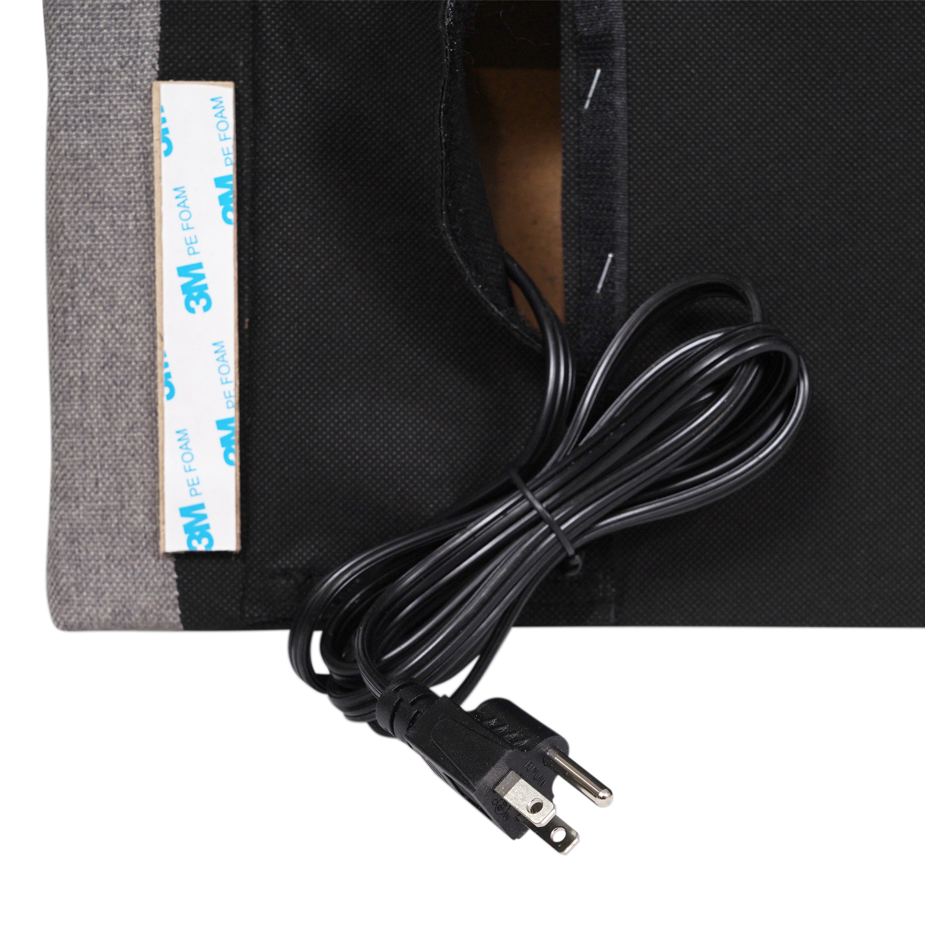 Hugo Headboard with 2 Power Outlets, 1 USB and 1 USB Type-C Port with Faux Linen Upholstery and Dual Hanging Options