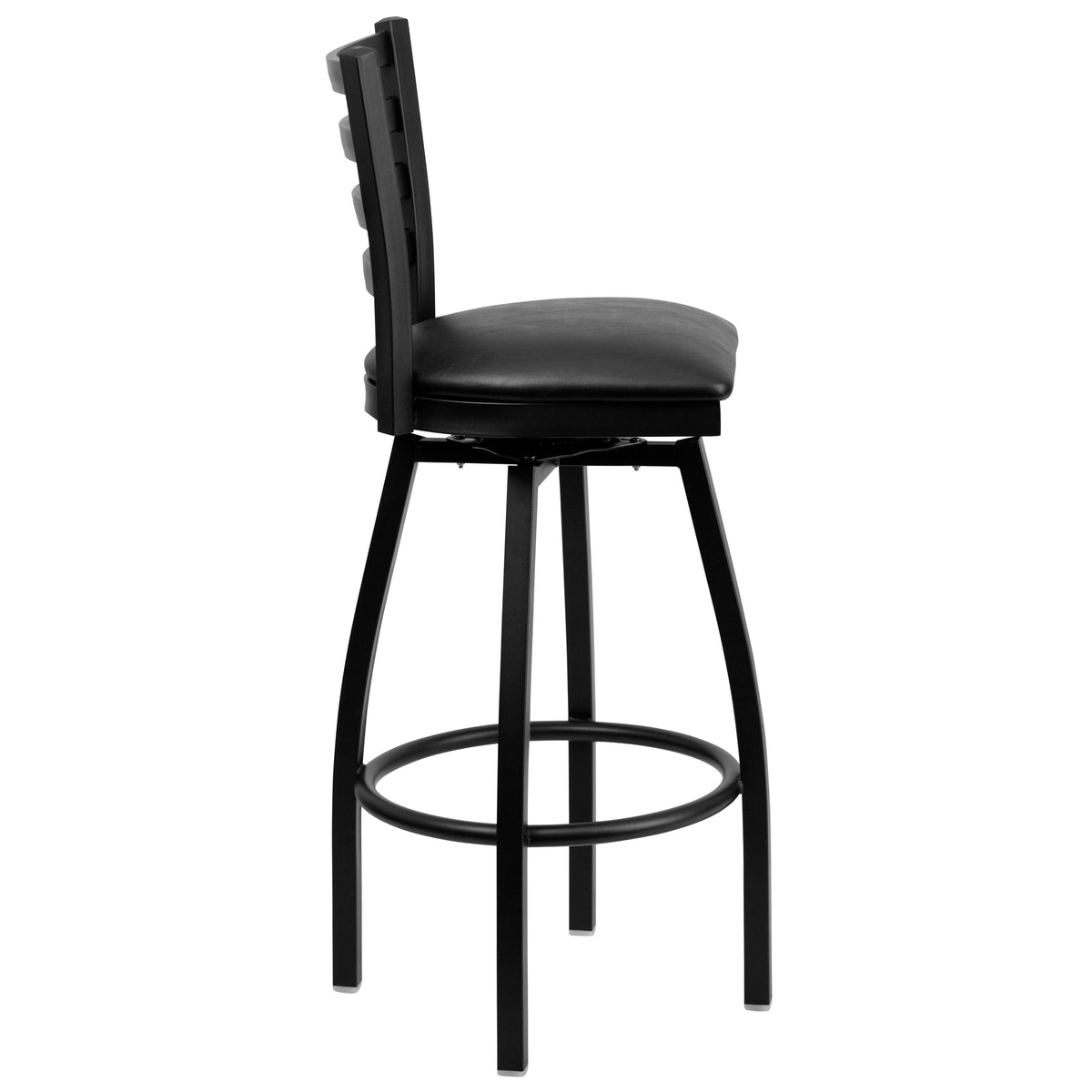 Ladder Back Swivel Metal Barstool