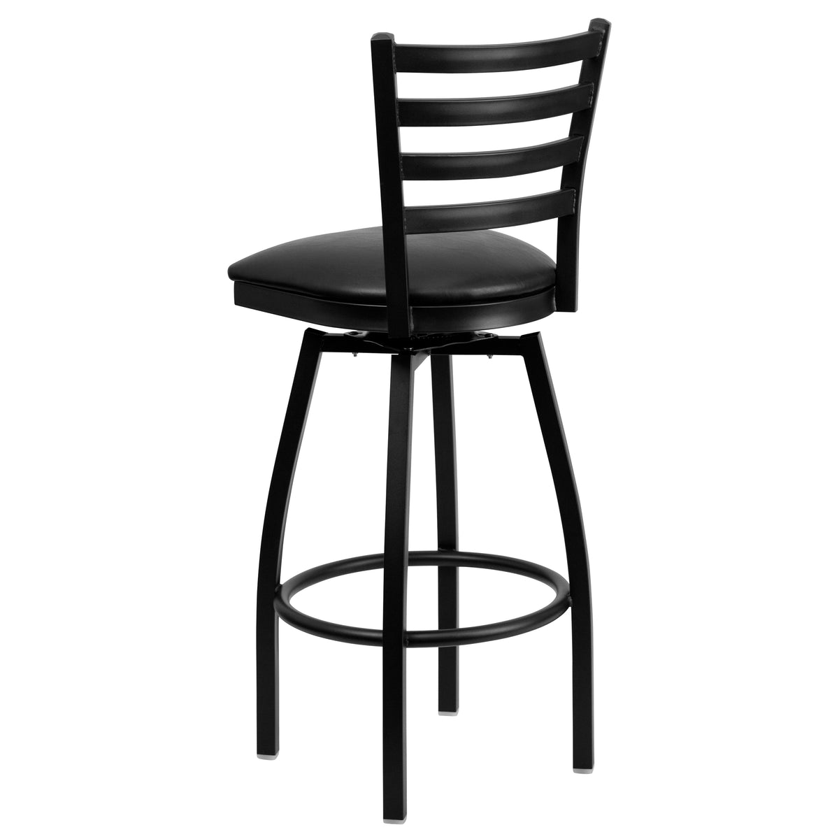 Ladder Back Swivel Metal Barstool