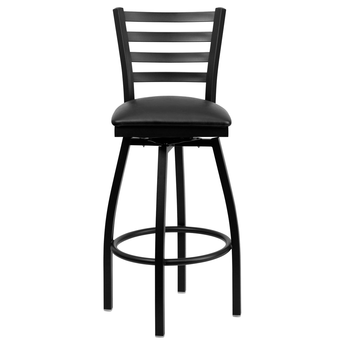 Ladder Back Swivel Metal Barstool