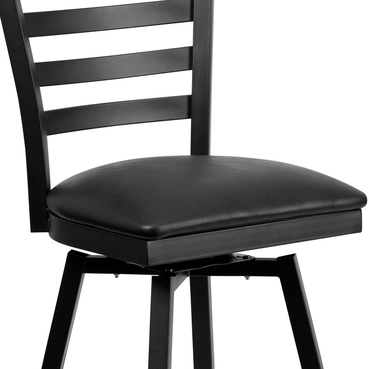 Ladder Back Swivel Metal Barstool