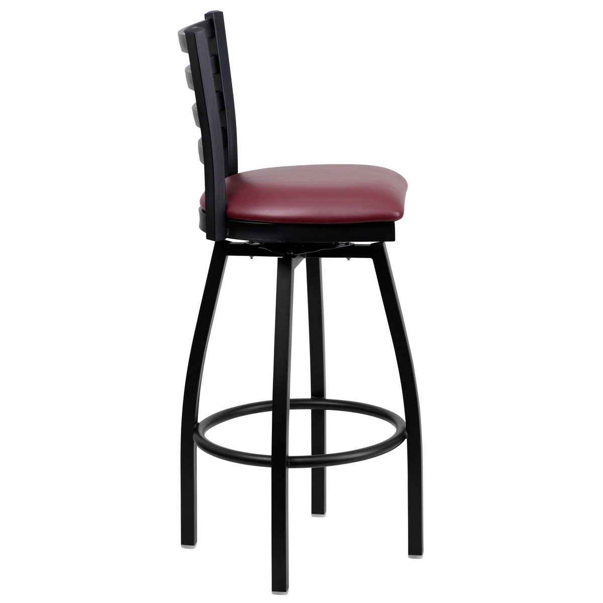 Ladder Back Swivel Metal Barstool