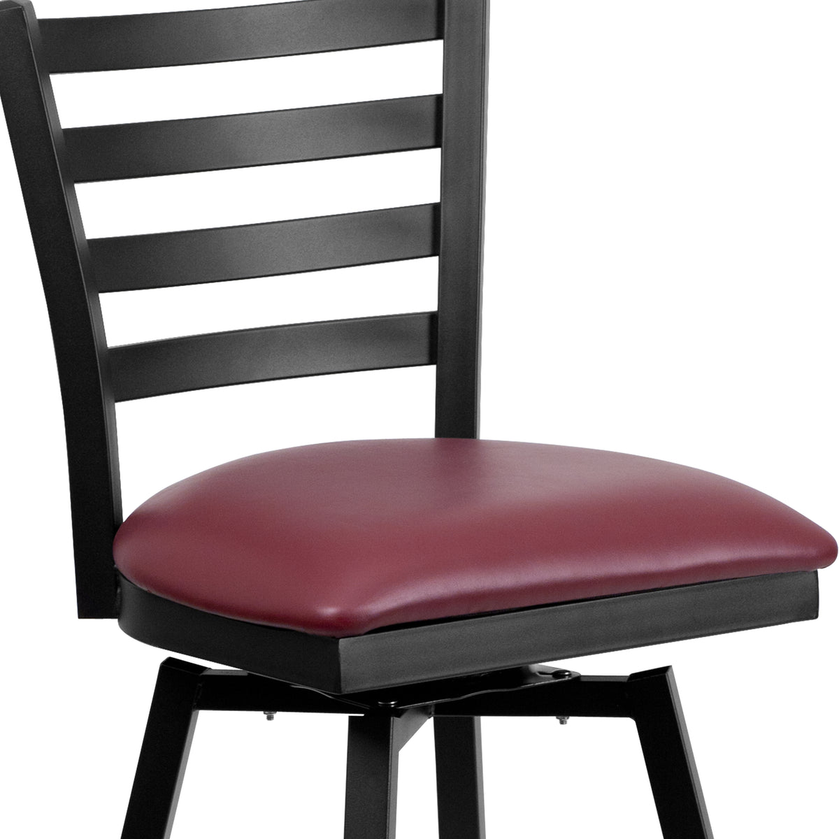 Ladder Back Swivel Metal Barstool