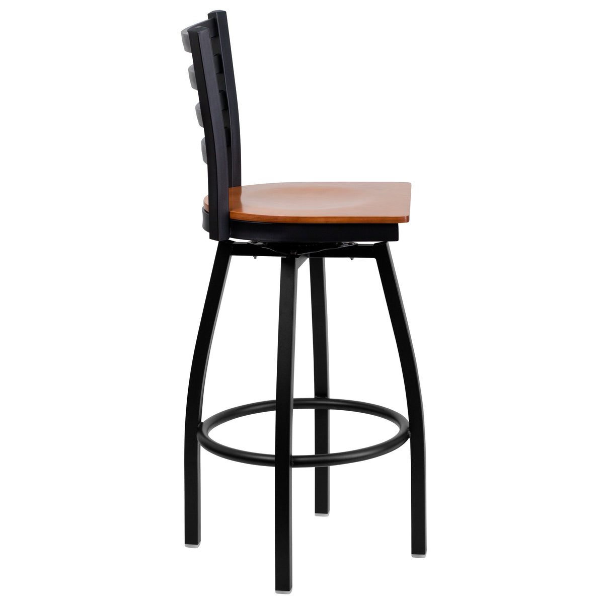 Ladder Back Swivel Metal Barstool