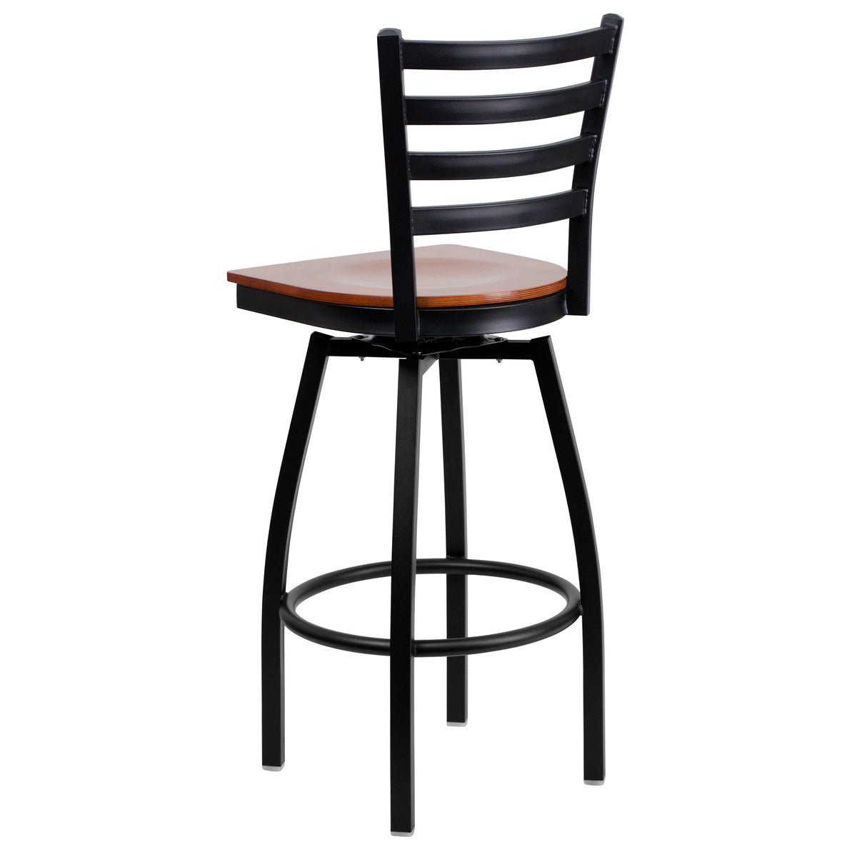 Ladder Back Swivel Metal Barstool