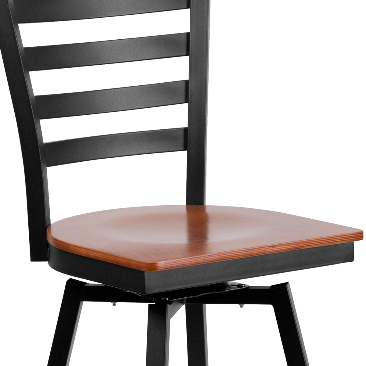 Ladder Back Swivel Metal Barstool